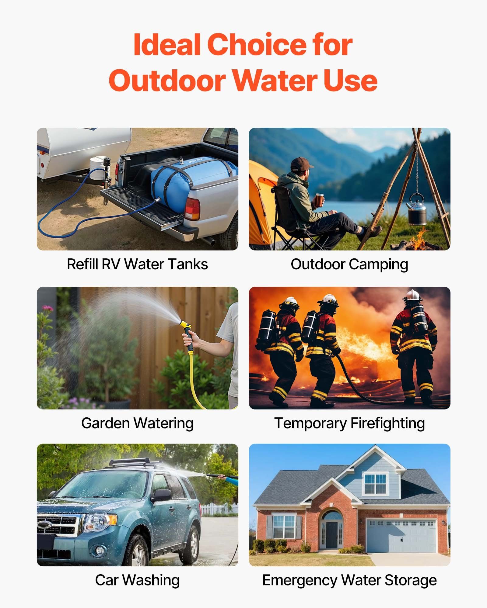 Water Storage Bladder, 132L Large Capacity TPU Soft Water Bag, Portable & Collapsible Water Storage Containers, Leakproof & Wear-Resistant RV Waters Tank for Camping Irrigation Outdoor Use - Image 7