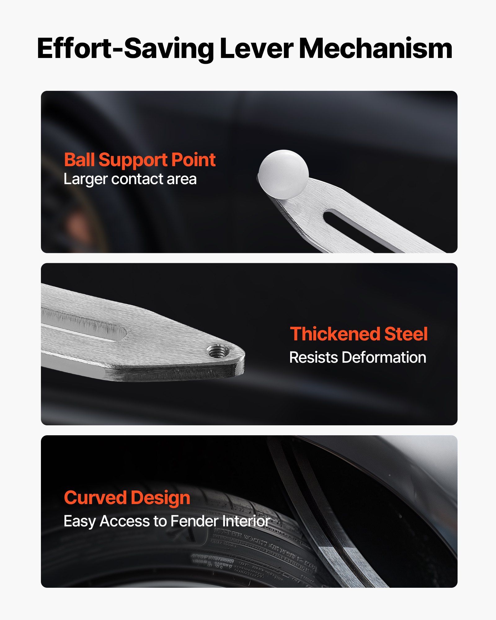 Dent Puller Kit, Paintless Car Dent Removal Tool, Auto Fender Damage Repair Puller Lifter with Curved Rod, Crowbar, Rubber Hammer, Airbag, Detachable & Repair Pens, Replacement Heads Tools Kit - Image 3