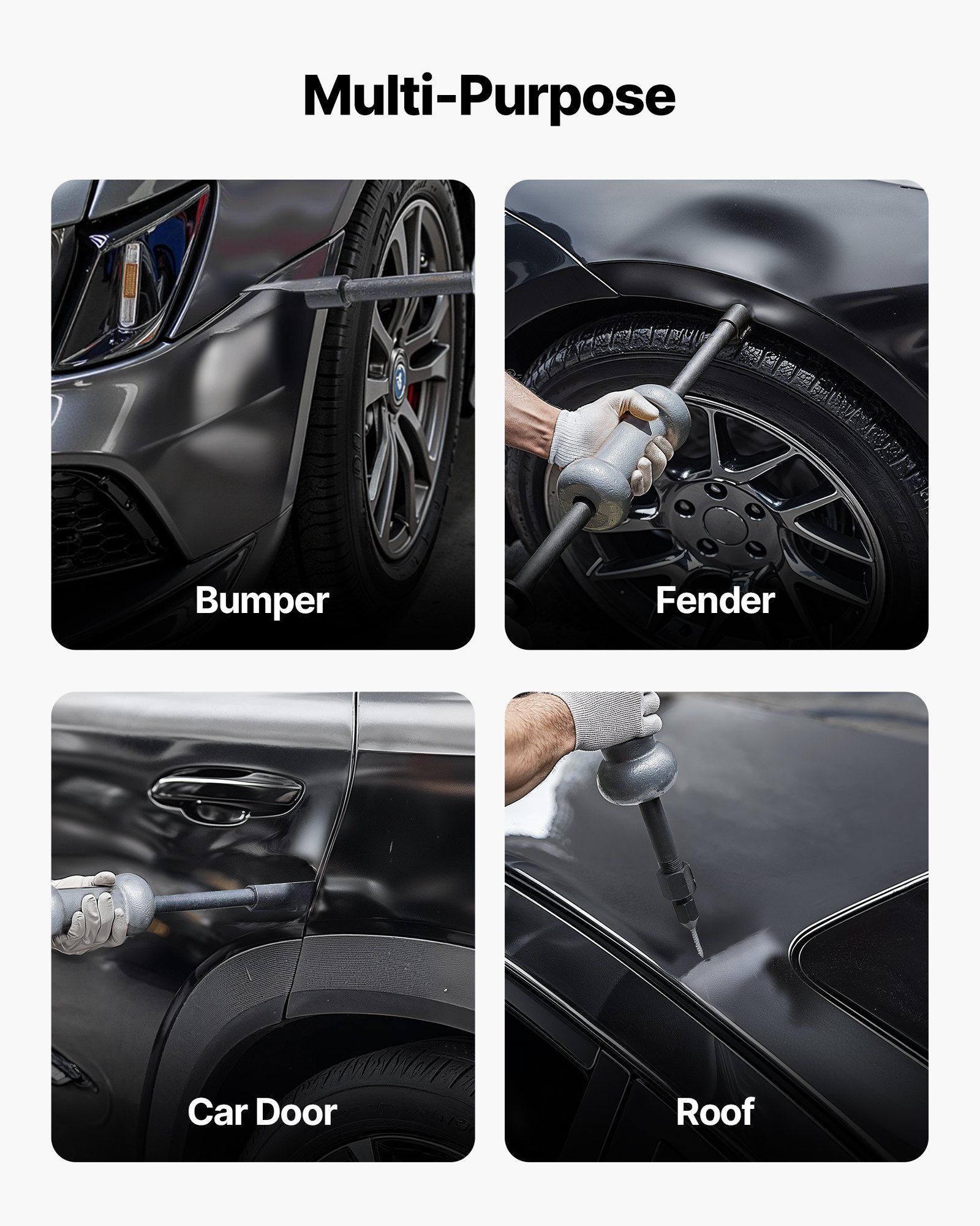 Dent Puller Kit, 4.54 kg 13-in-1 Slide Hammer Dent Removal Kit, Heavy-Duty Auto Body Truck Repair Automotive Damage Remover Tool Repair Frame with Carrying Case, Extension Rod, Non-Slip Handle - Image 2