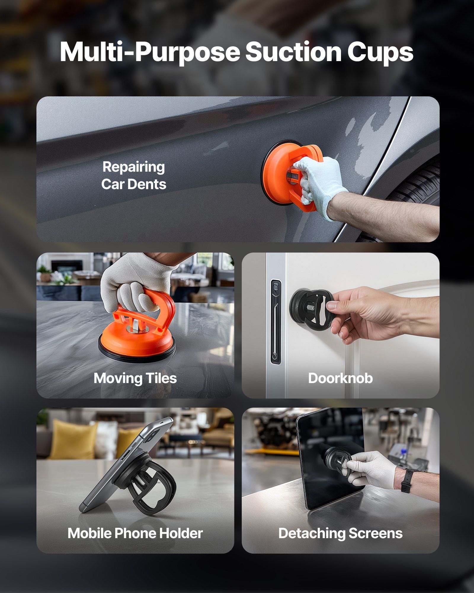 Dent Puller Kit, 100 PCS Paintless Dent Removal Kit with Golden Lifter, Bridge Puller, Slide Hammer T-Bar, Glue Gun, Auto Body Hail Damage Remover Tools for Car Refrigerator Door Ding Repair - Image 5