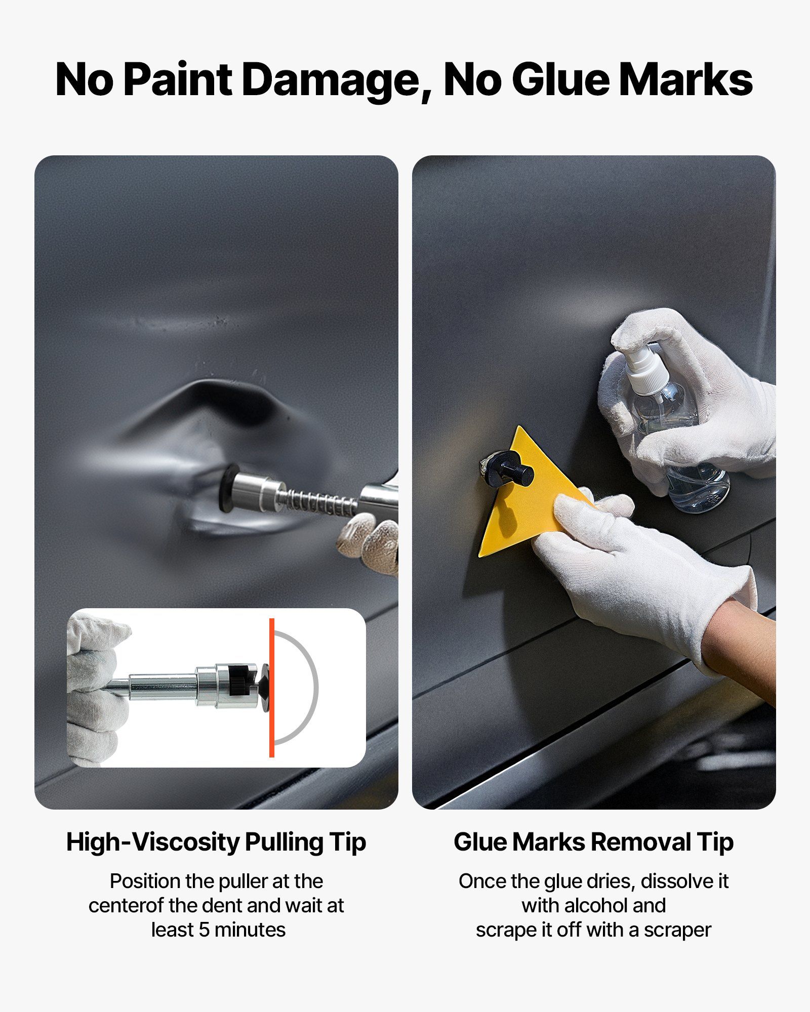 Dent Puller Kit, 100 PCS Paintless Dent Removal Kit with Golden Lifter, Bridge Puller, Slide Hammer T-Bar, Glue Gun, Auto Body Hail Damage Remover Tools for Car Refrigerator Door Ding Repair - Image 6