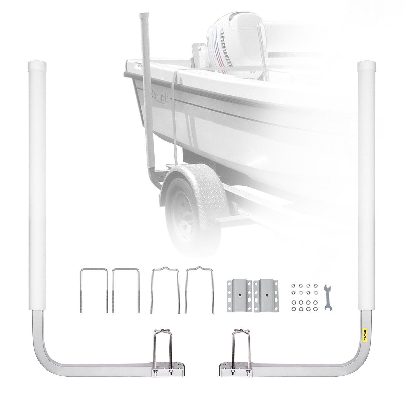 Boat Trailer Guide, 1016mm Adjustable Design Trailer Guide Poles, 2PCS High-Hardness Steel Trailer Guide-Ons, Trailer Guides with PVC Pipe Posts, for Ski Boat, Fishing Boat or Sailboat Trailer - Image 1