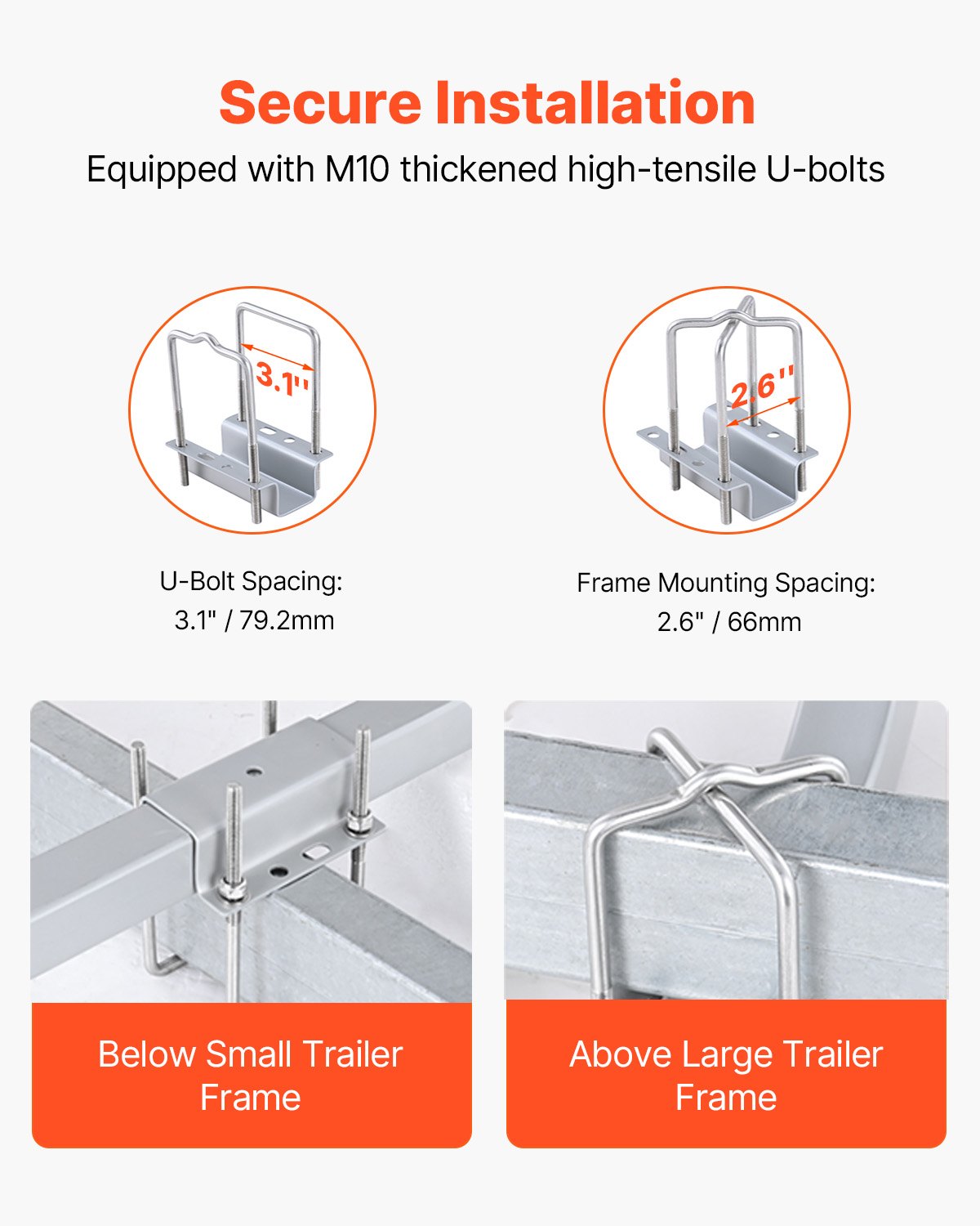 Boat Trailer Guide, 1016mm Adjustable Design Trailer Guide Poles, 2PCS High-Hardness Steel Trailer Guide-Ons, Trailer Guides with PVC Pipe Posts, for Ski Boat, Fishing Boat or Sailboat Trailer - Image 3