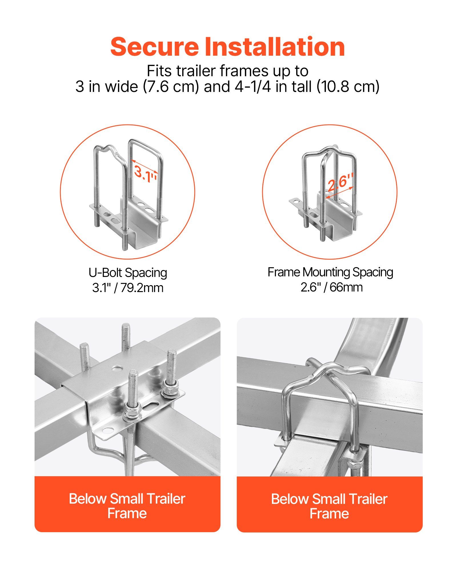 Boat Trailer Guide, 1670mm with LED Light Trailer Guide Poles, 2PCS High-Hardness Steel Guide-Ons, Wide Adjustable Trailers Guides with PVC Pipes, for Ski Boat, Fishing Boat, Sailboat Trailers - Image 4