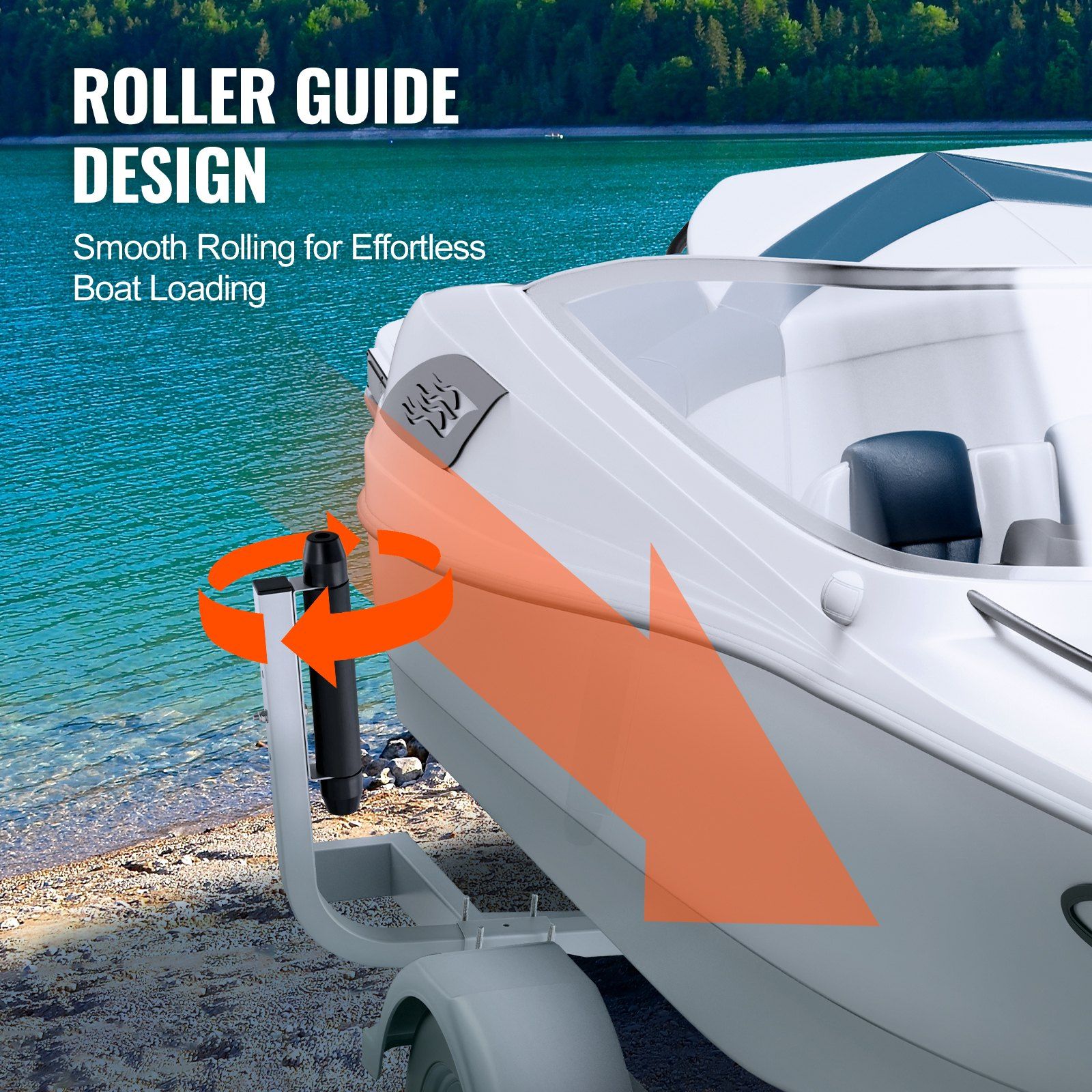 Boat Trailer Guide, 20.5” Adjustable Design Trailer Guide Poles, 2PCS Rustproof Steel Trailer Guide ons, Heavy Duty Roller Guide Design, for Ski Boat, Fishing Boat or Sailboat Trailer - Image 4