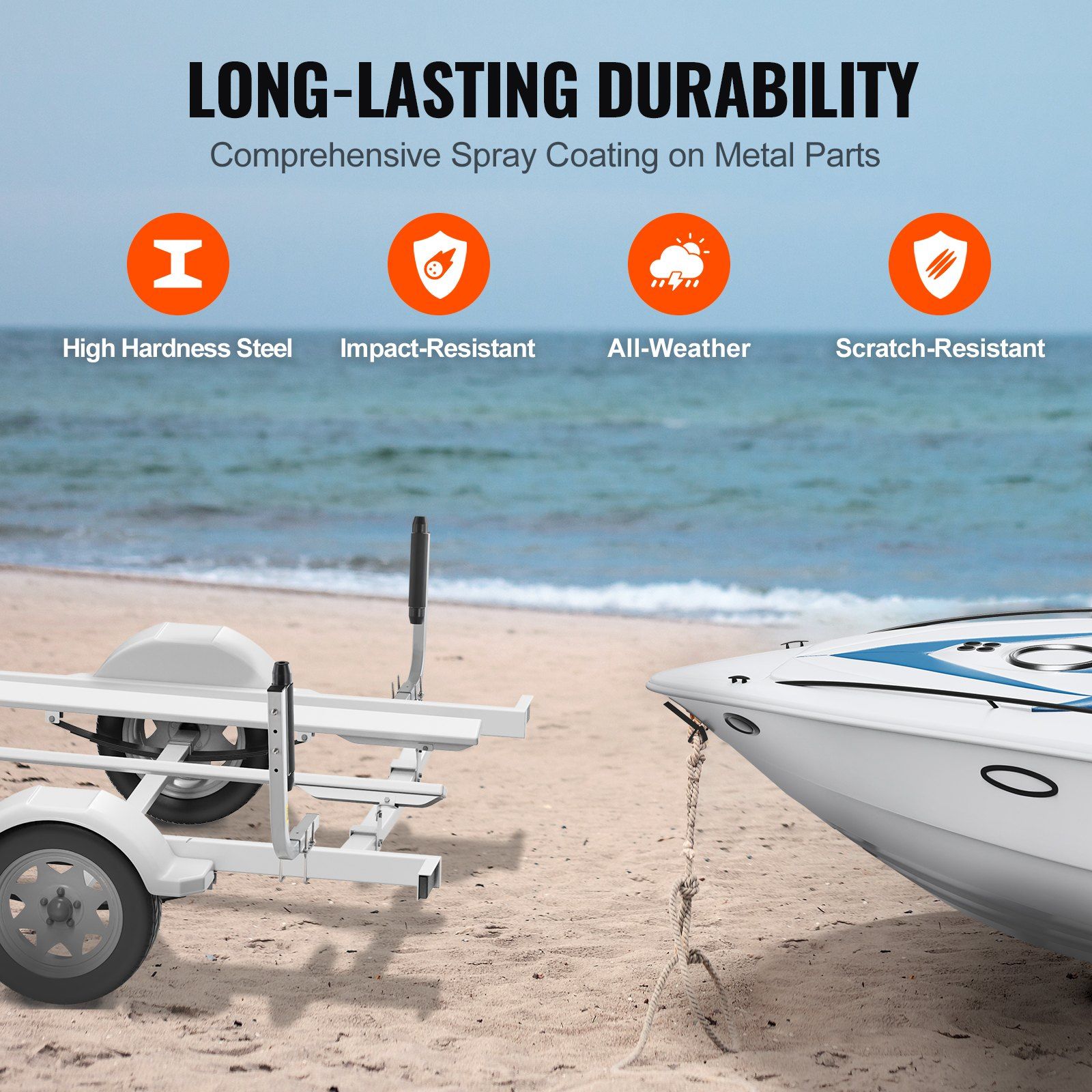 Boat Trailer Guide, 20.5” Adjustable Design Trailer Guide Poles, 2PCS Rustproof Steel Trailer Guide ons, Heavy Duty Roller Guide Design, for Ski Boat, Fishing Boat or Sailboat Trailer - Image 5