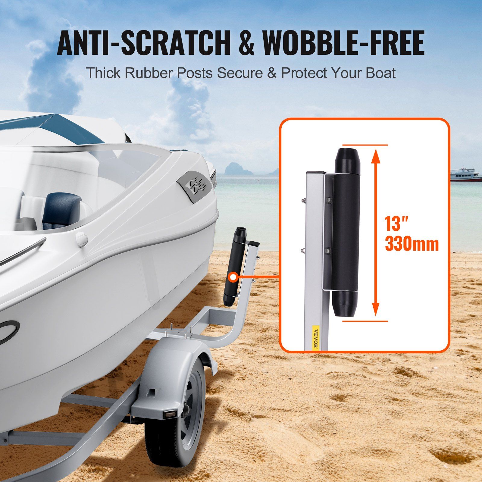 Boat Trailer Guide, 20.5” Adjustable Design Trailer Guide Poles, 2PCS Rustproof Steel Trailer Guide ons, Heavy Duty Roller Guide Design, for Ski Boat, Fishing Boat or Sailboat Trailer - Image 6