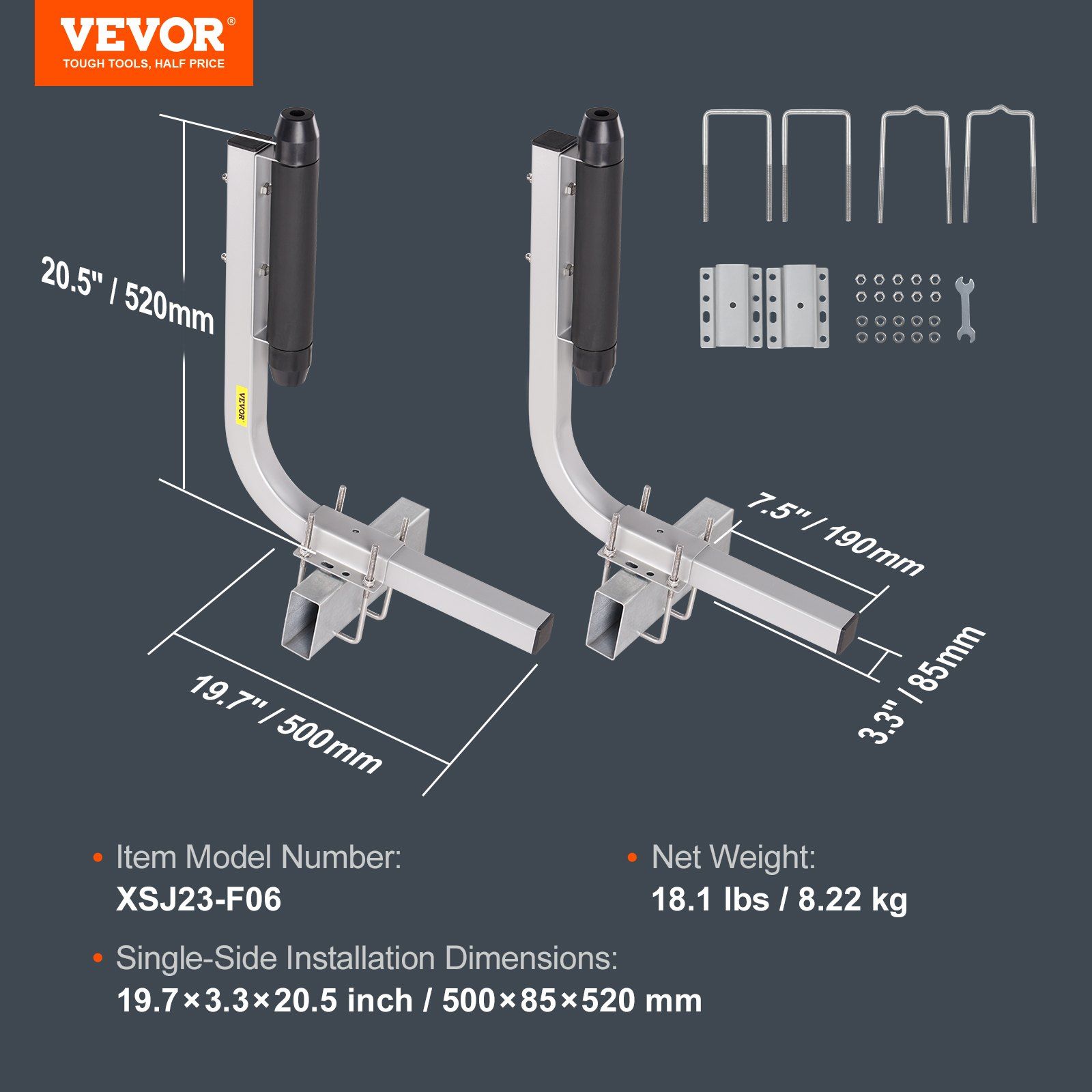 Boat Trailer Guide, 20.5” Adjustable Design Trailer Guide Poles, 2PCS Rustproof Steel Trailer Guide ons, Heavy Duty Roller Guide Design, for Ski Boat, Fishing Boat or Sailboat Trailer - Image 7