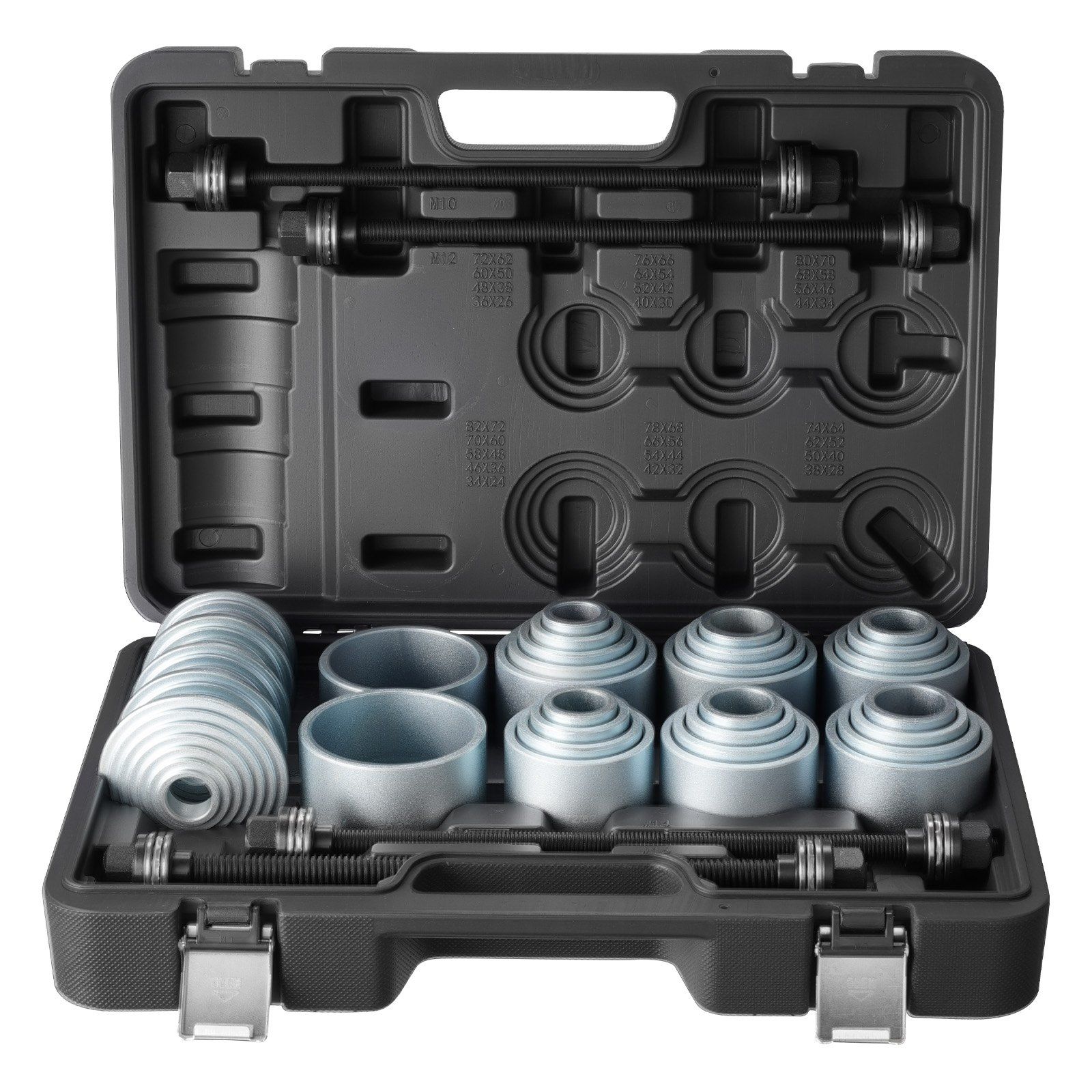 Pull and Press Sleeve Kit, 36 PCS, Steel Bush Removal Insertion Sleeve Tools with Carrying Case, Compatible with LCV and HGV Engines, for Removing and Installing Bushings, Bearings, and Seals - Image 1