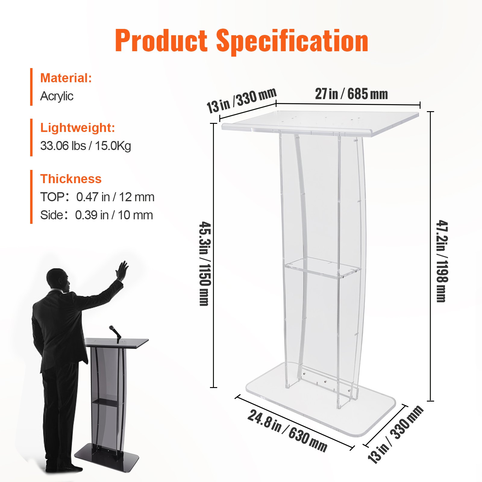 Acrylic Podium, 47