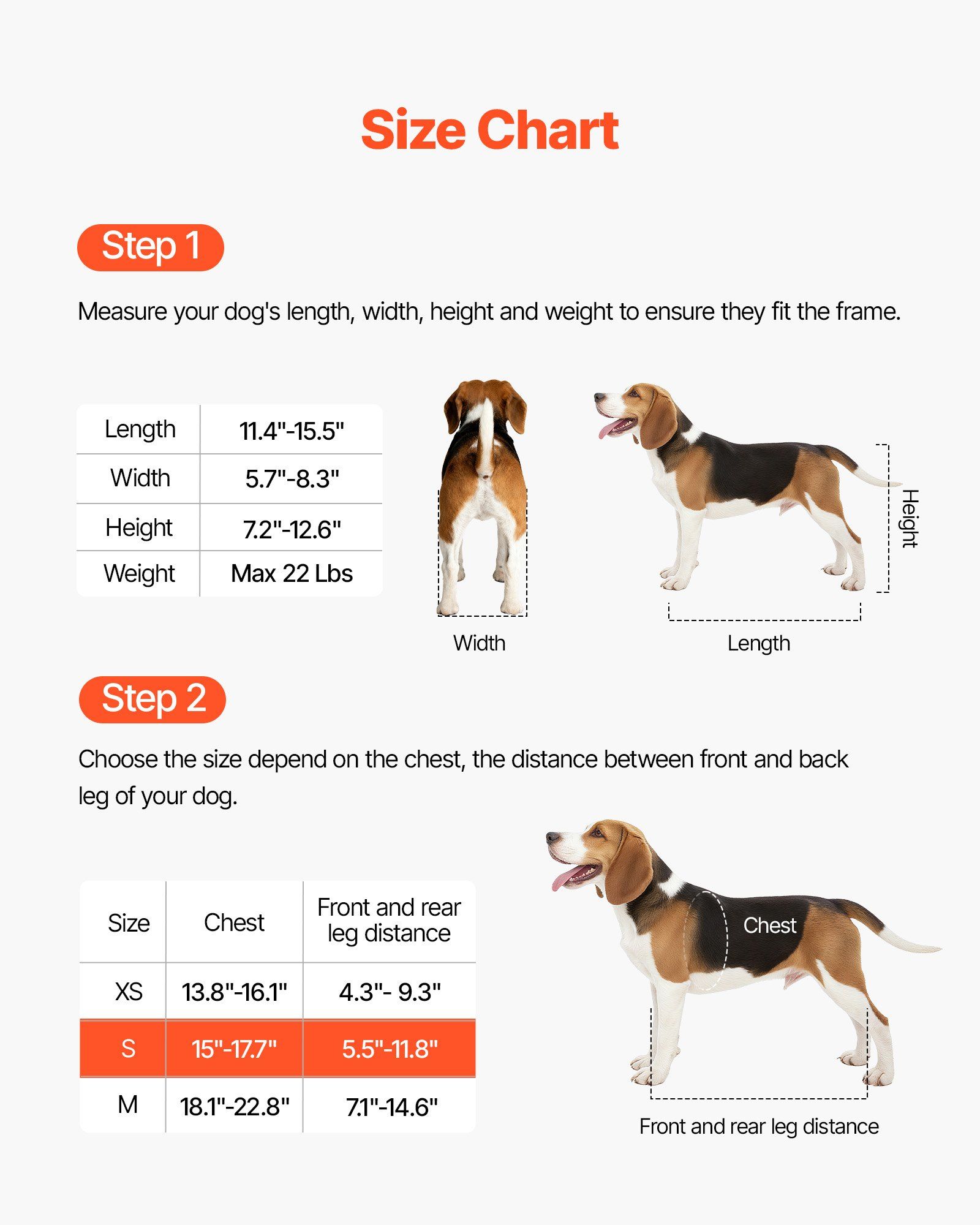 Dog Wheelchair for Back Legs, Adjustable 2 Wheels Pet Wheelchair, Lightweight  Dog Cart with Shock-Absorbing Wheels, Mobility Support Wheel Chair for Disabled Injured Dogs up to 10kg, Small - Image 3