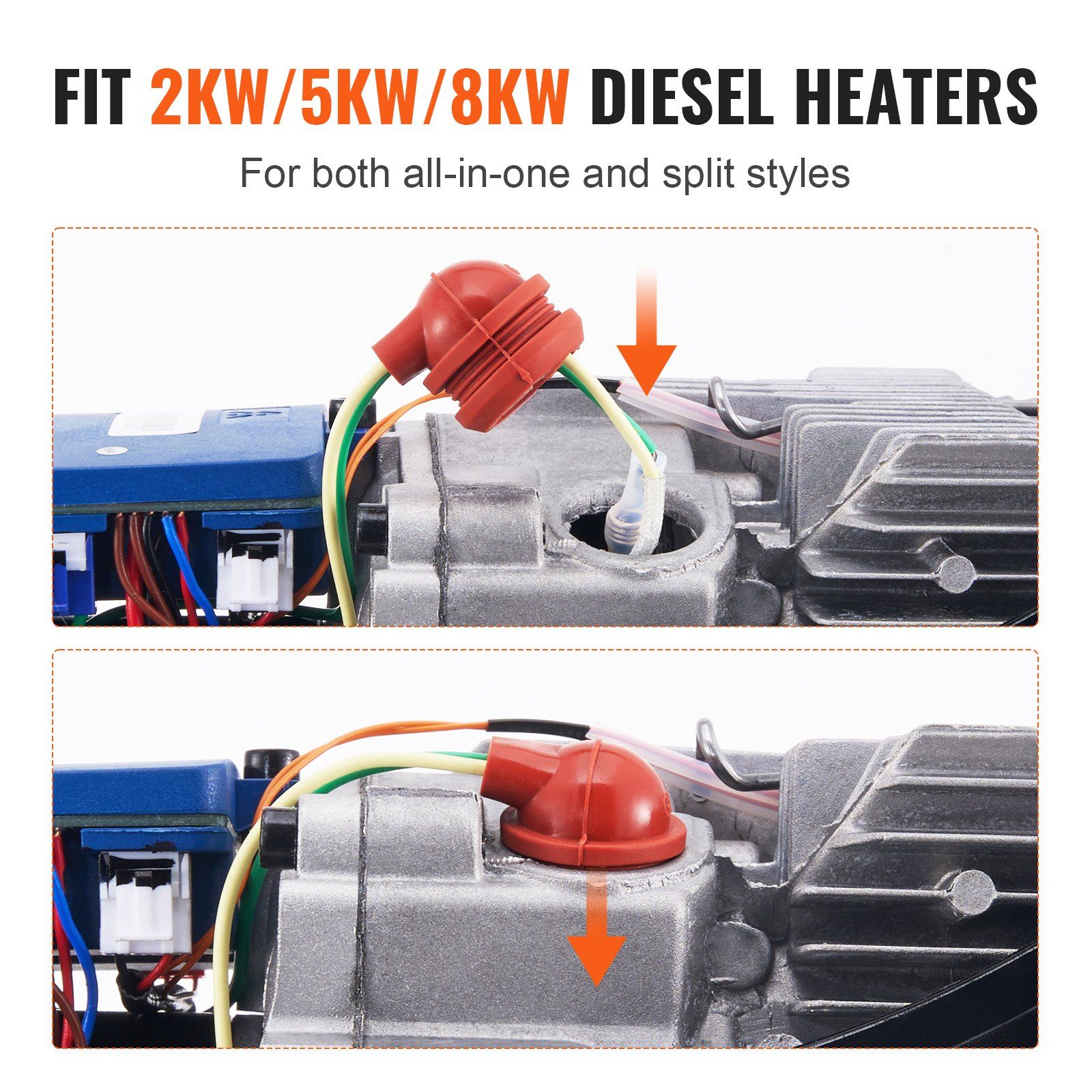 Diesel Heater Glow Plug Kit, Ceramic Glow Plug Repair Kit, Air Diesel Parking Heater Part with Removal Fitting Tool, Diesel Heater Rebuild Kit for 2KW/5KW/8KW Diesel Heater Replacement - Image 3