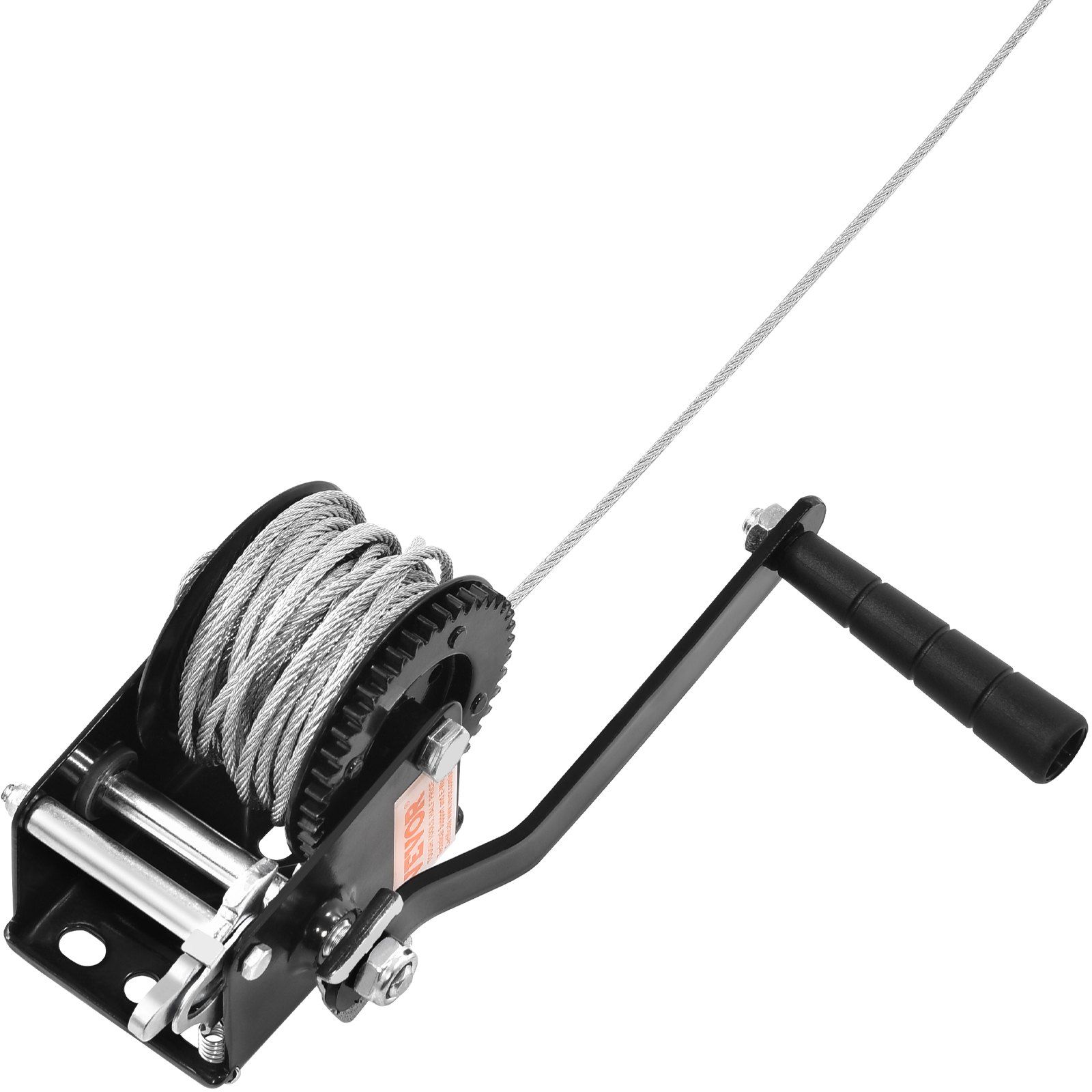 Hand Winch, 362.8 kg Pulling Capacity, Boat Trailer Winch Heavy Duty Rope Crank with 10 m Steel Wire Cable and Two-Way Ratchet, Manual Operated Hand Crank Winch for Trailer, Boat or ATV Towing - Image 1