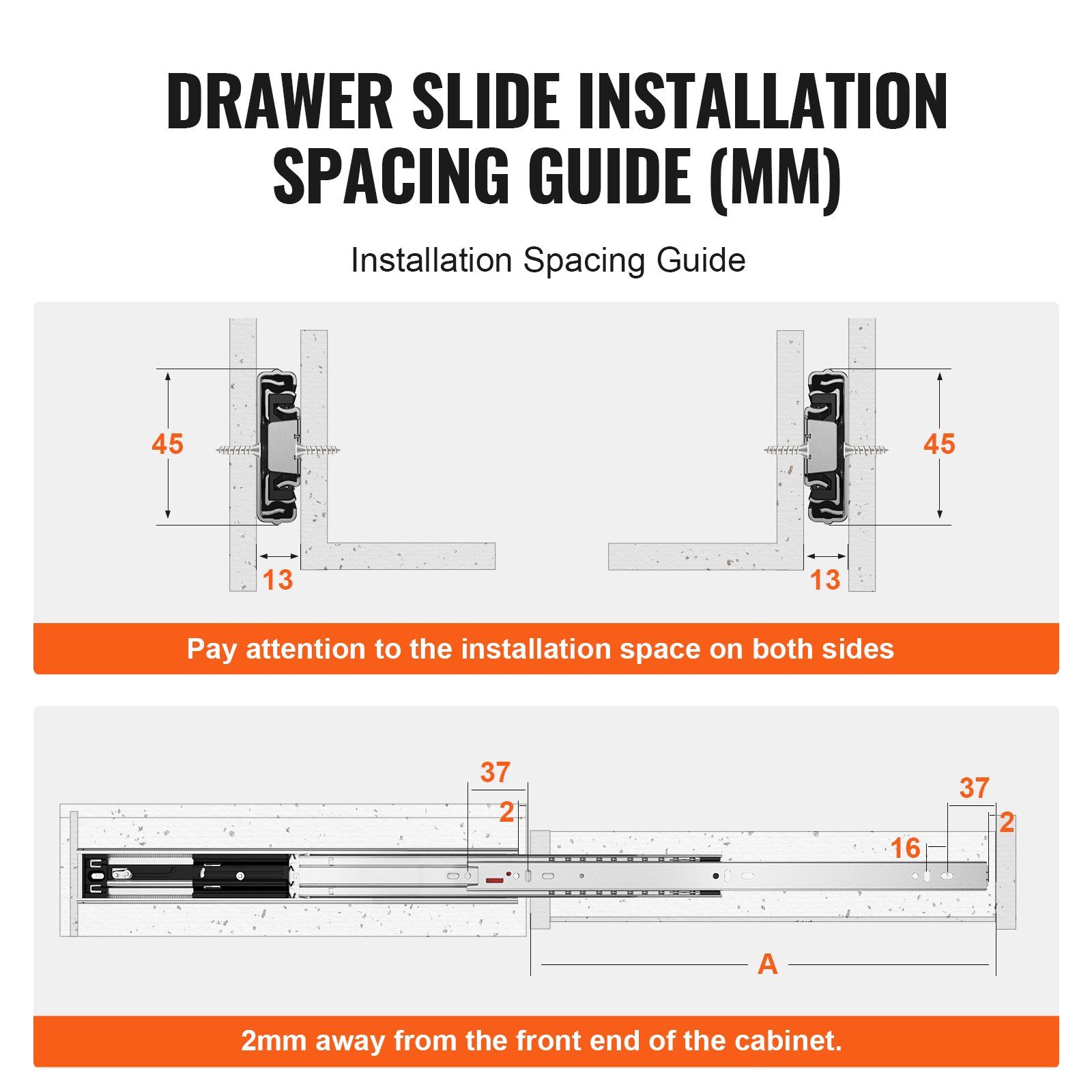 6 Pairs of 406.4mm Drawer Slides Side Mount Rails, Heavy Duty Full Extension Steel Track, Soft-Close Noiseless Guide Glides Cabinet Kitchen Runners with Ball Bearing, 100 Lbs Load Capacity - Image 6