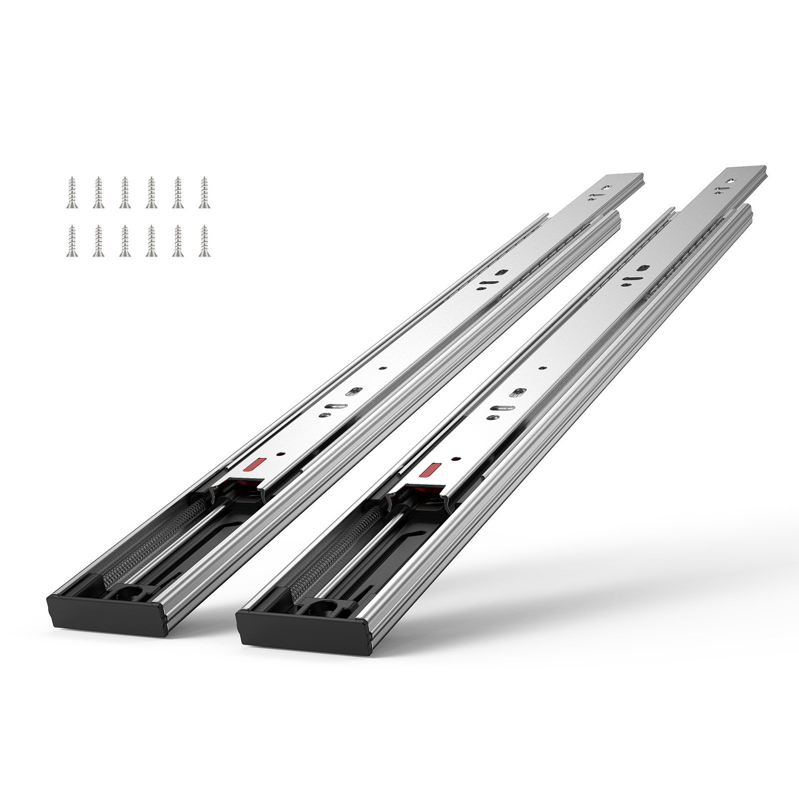 6 Pairs of 558.8mm Drawer Slides Side Mount Rails, Heavy Duty Full Extension Steel Track, Soft-Close Noiseless Guide Glides Cabinet Kitchen Runners with Ball Bearing, 100 Lbs Load Capacity - Image 1