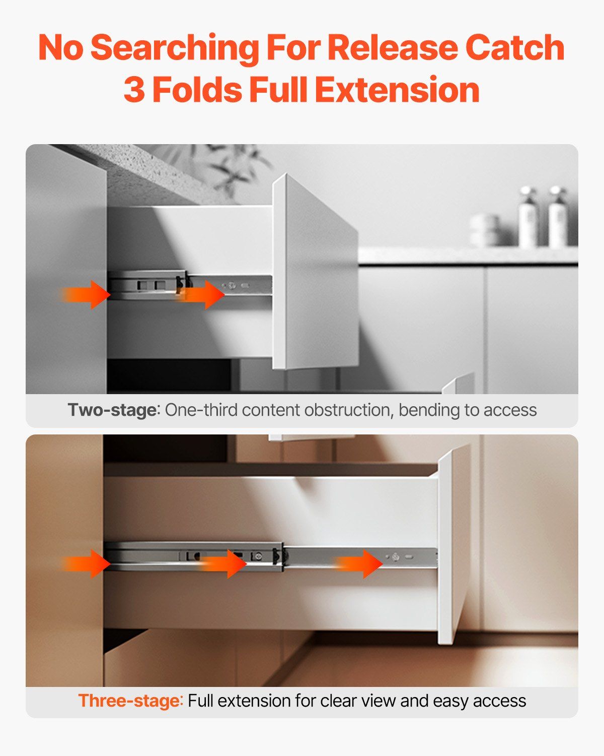 Drawer Slides, 20 inch, 10 Pairs Full Extension Ball Bearing Cabinet Rails, 100 LB Load Capacity Heavy Duty Side Mount Dresser Drawer Slides, Drawer Track Runners for Kitchen DIY Replacement - Image 5