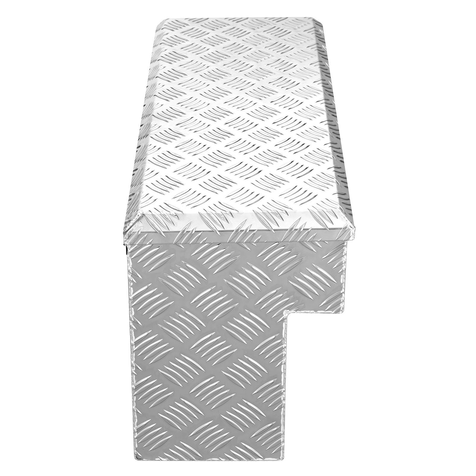 Truck Bed Tool Box, Heavy Duty Aluminum Tool Box with Tread Patterns, Storage Toolbox Chest Organizer with Lock and Key, Ideal for Pickup, Truck Bed, RV, Trailer, 864 x 305 x 390 mm, Silver - Image 1