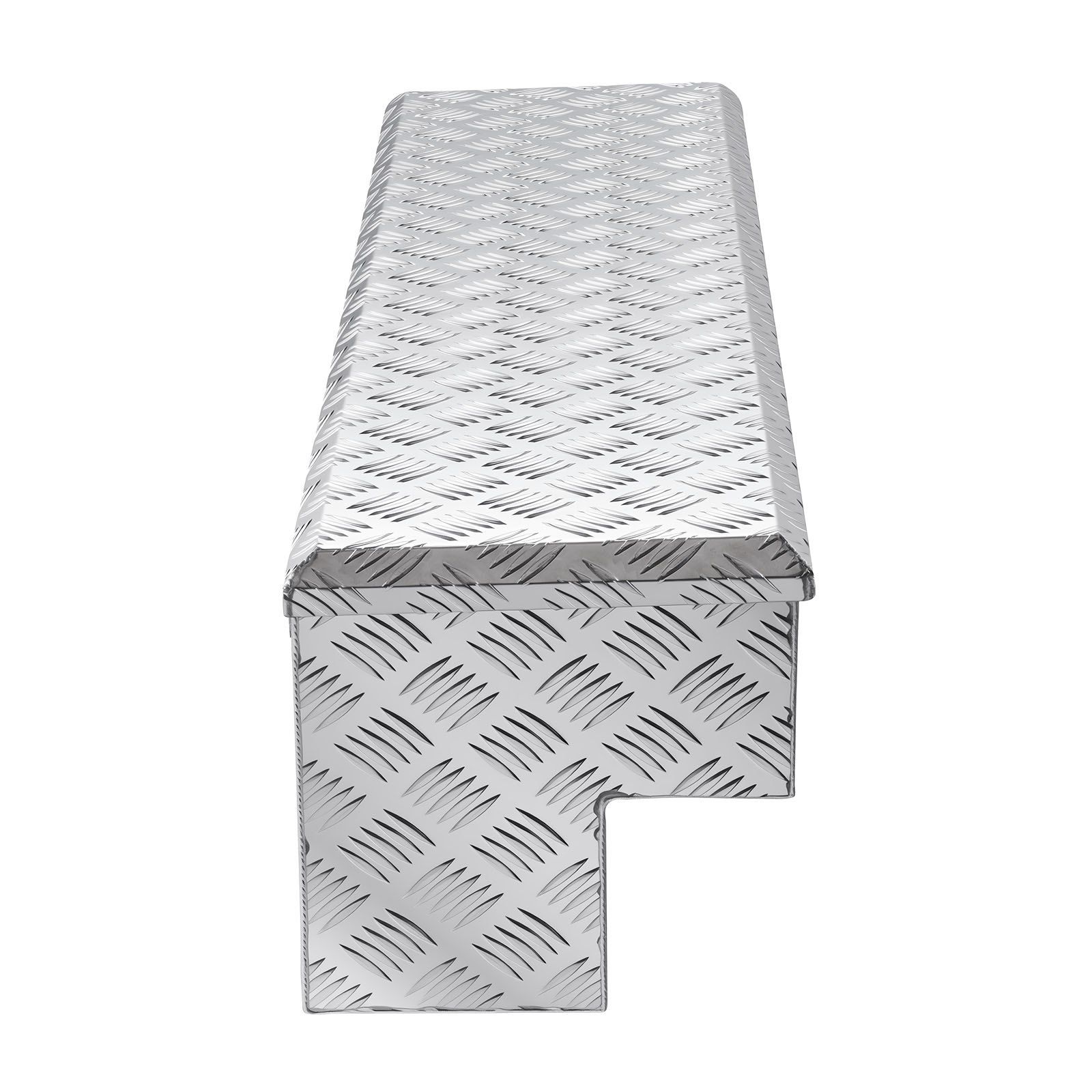 Truck Bed Tool Box, Heavy Duty Aluminum Tool Box with Tread Patterns, Storage Toolbox Chest Organizer with Lock and Key, Ideal for Pickup, Truck Bed, RV, Trailer, 1219 x 340 x 330 mm, Silver - Image 1
