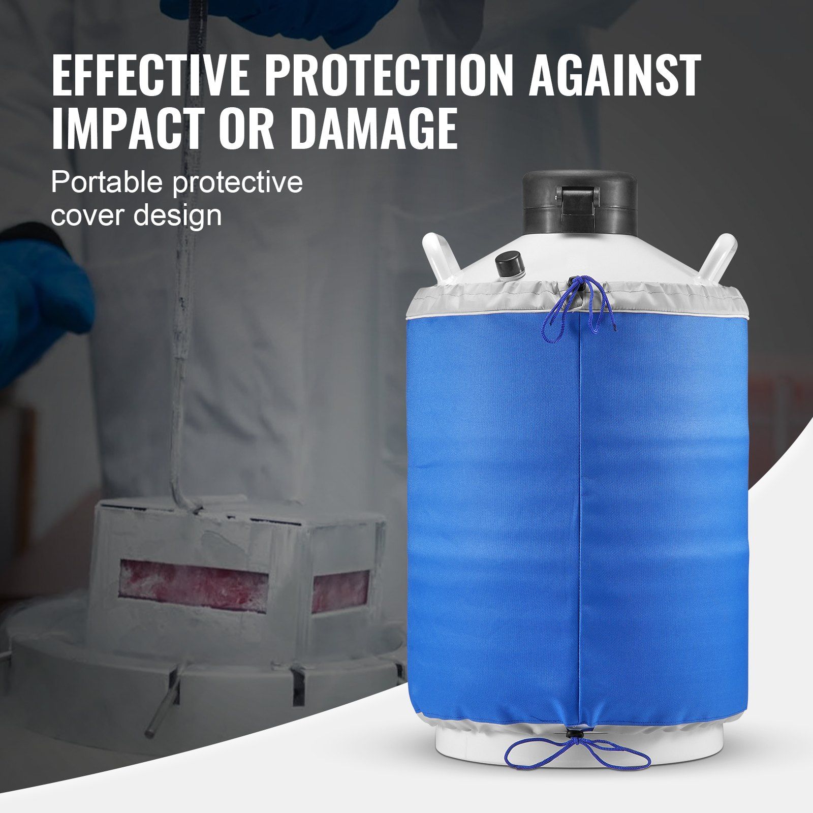 Liquid Nitrogen Tank, 20 L Aluminum Alloy Liquid Nitrogen Container, LN2 Tank Dewar with 6 Canisters and Carry Bag with Straps, Cryogenic Tank for Beauty Industry, Semen Preservation, Scientific - Image 6