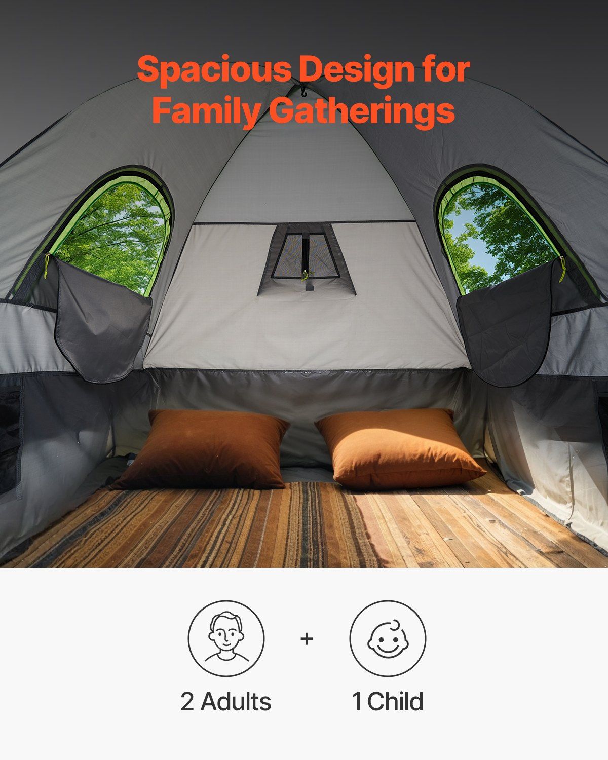 Pickup Truck Tent, Fit 6.4-6.7 ft Truck Tents for Camping, Waterproof PU2000 2-3 Person Sleeping Truck Bed Tent with Double Layer Design Windows, Sturdy Truck Bed Camper Shell with Storage Bag - Image 2