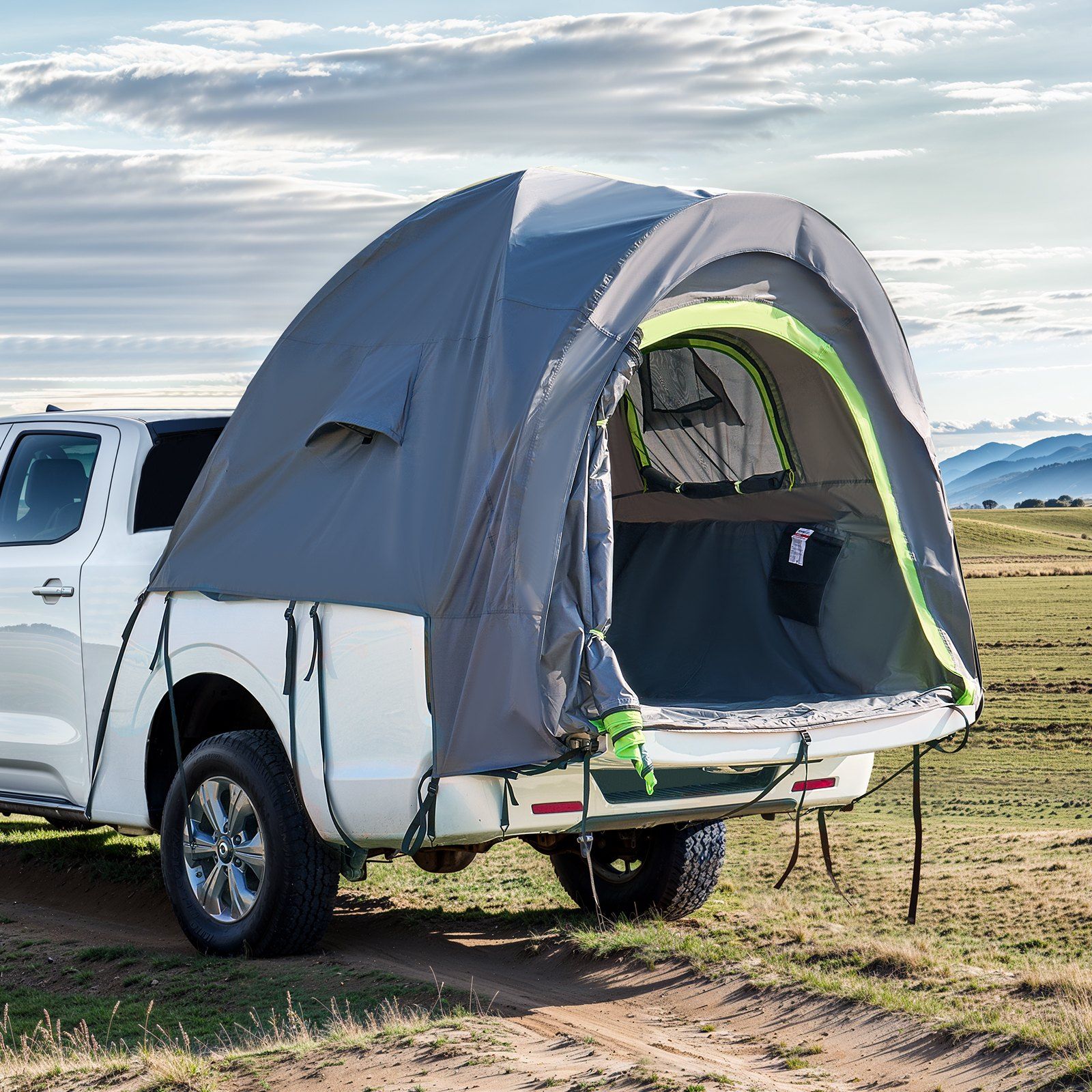 Pickup Truck Tent, Fit 6.4-6.7 ft Truck Tents for Camping, Waterproof PU2000 2-3 Person Sleeping Truck Bed Tent with Double Layer Design Windows, Sturdy Truck Bed Camper Shell with Storage Bag - Image 8