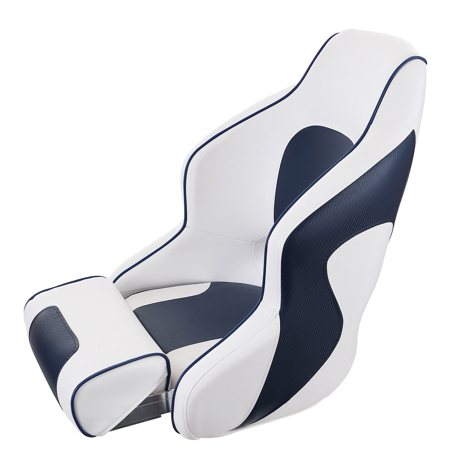 Captain Bucket Seat Boat Seat, Flip Up Boat Seat, with Thickened Sponge Padding, Flip-up Bolster Boat Captain Chair for Fishing Boat, Sightseeing Boat, Speedboat, Canoe, 1-Piece - Image 1