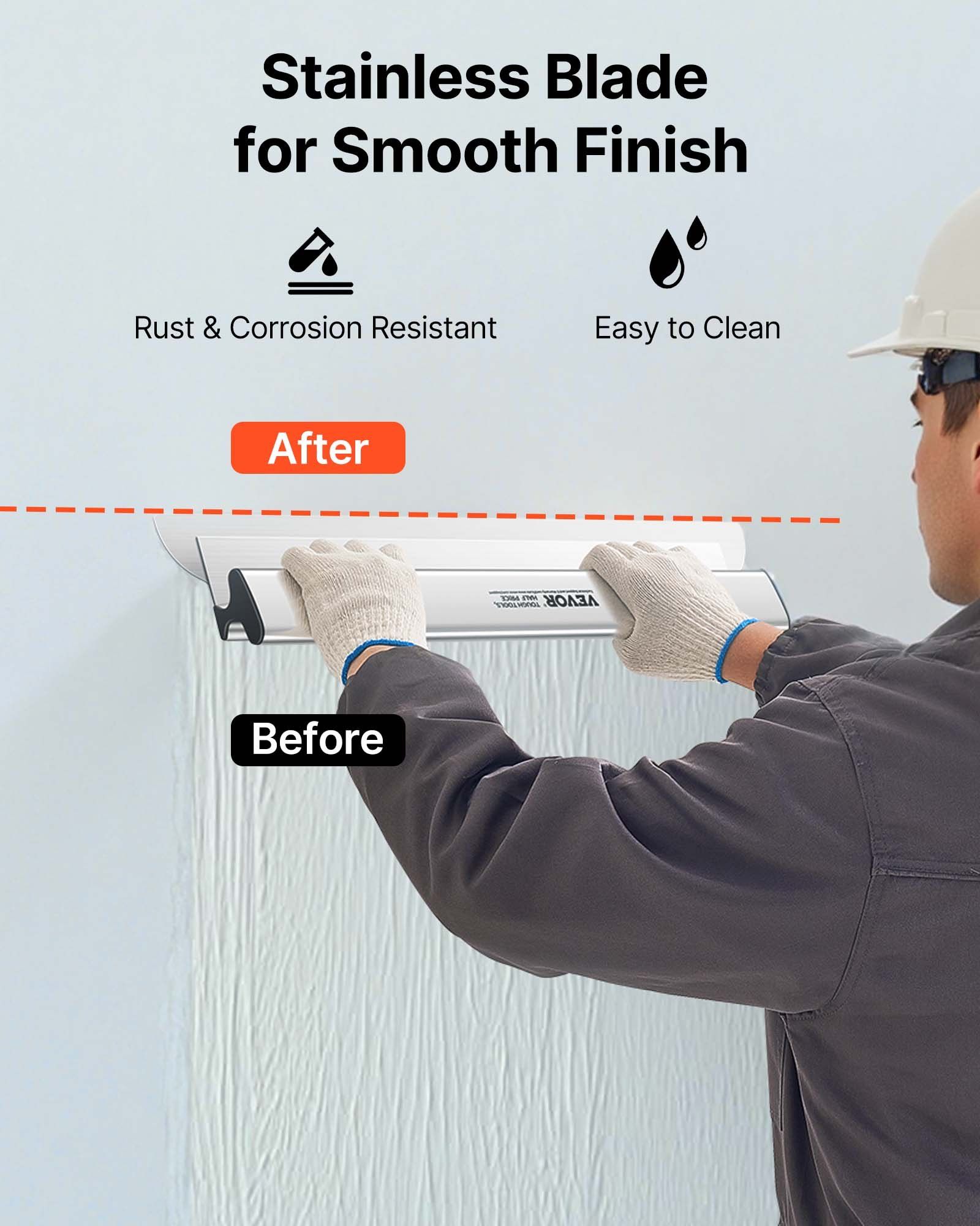 Drywall Skimming Blade Putty Knife Combo 10/24/32in Trowel Tool w/ Handle - Image 3