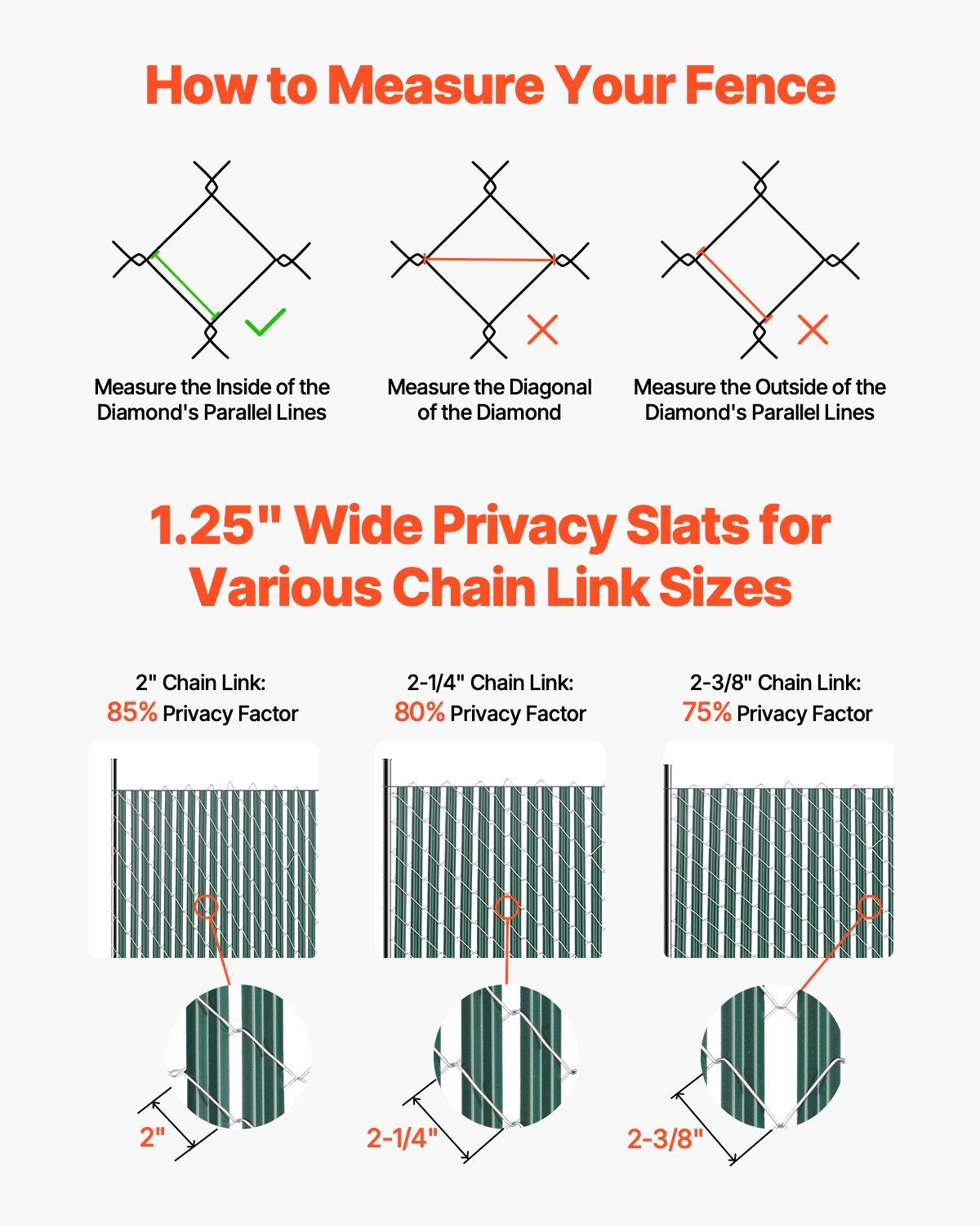 Bottom Locking Privacy Slats, Single-Wall Vertical Bottom-Locking Slats for Chain-Link Fence, High-Density HDPE Chain Link Slats Ideally Fit 1.5 m High Fence for Garden Farm Sports Field(Green) - Image 4