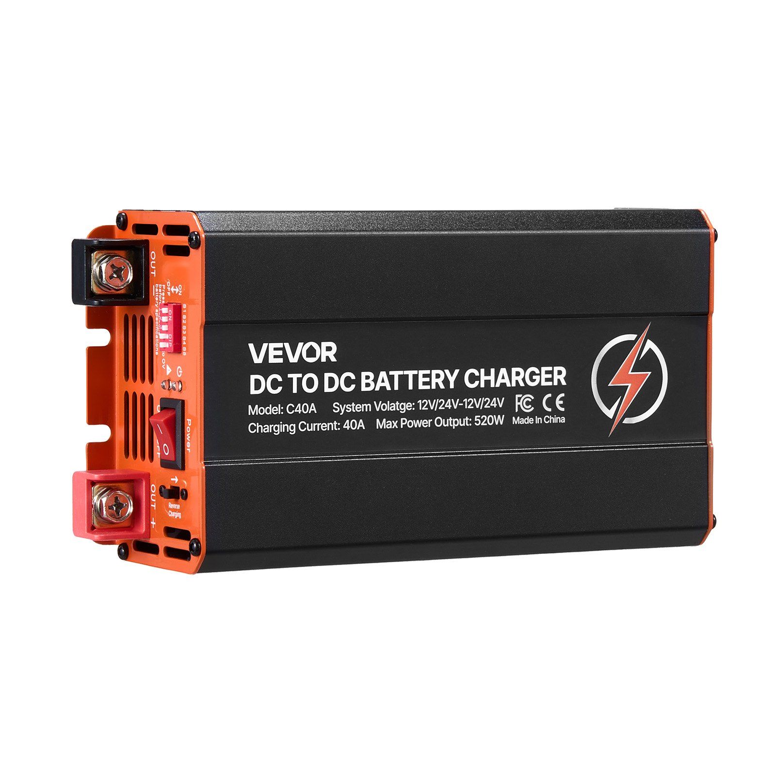DC to DC Battery Charger, 520W, 40A Alternator Charger, Fast DC-DC Charging for Portable Power Stations, Compatible with LiFePO4 Lead-Acid AGM GEL Batteries, for RVs, Cars, Home Backup Power - Image 1