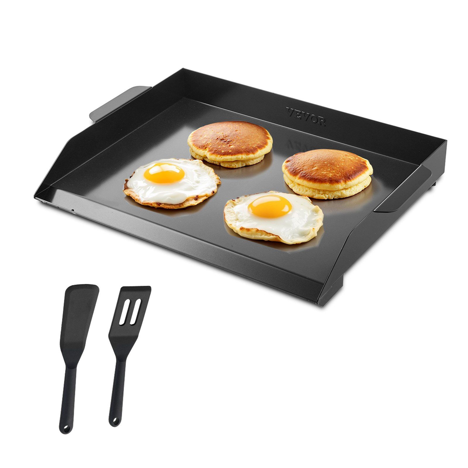 Carbon Steel Griddle, 22x16 inch Universal Flat Top Rectangular Plate, Gas Grill Griddle for BBQ Grill, Teppanyaki, Portable Family Cookware, for Camping Tailgating Party, Black - Image 1