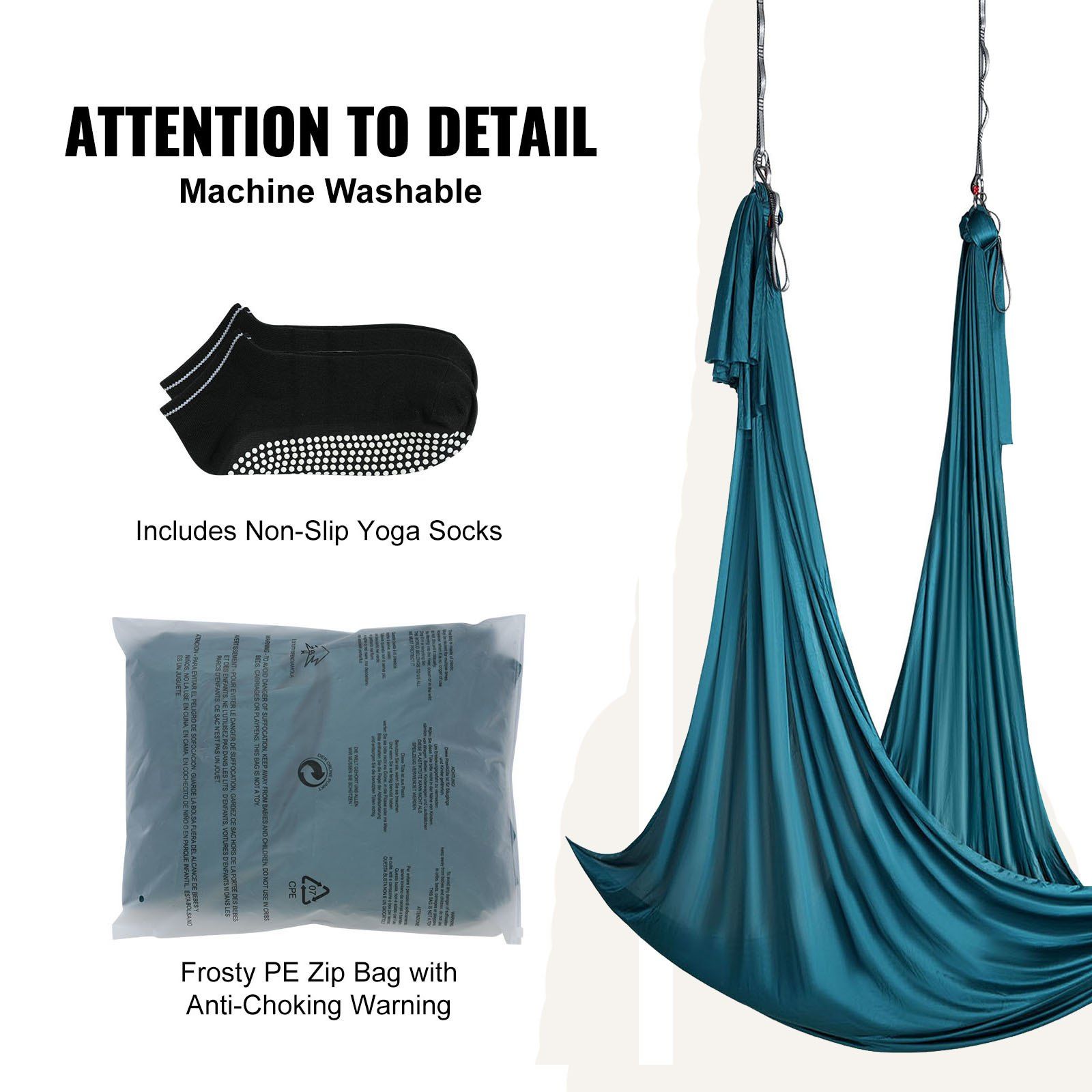 Aerial Silk & Yoga Swing, 10 m Length, Aerial Yoga Hammock Kit with 100gsm Nylon Fabric, Full Rigging Hardware & Easy Set-up Guide, Antigravity Flying for All Levels Fitness Bodybuilding, Green - Image 6