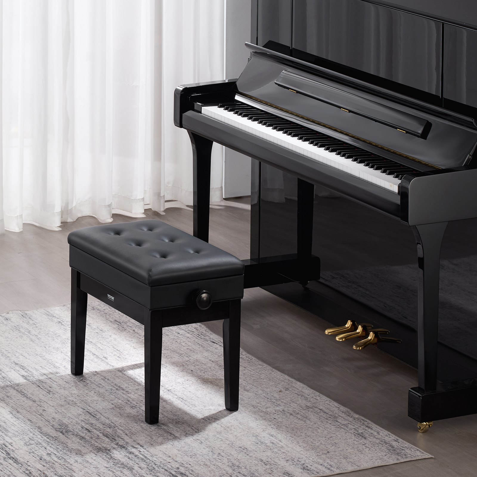 Piano Bench, Keyboard Piano Chair with 19.3
