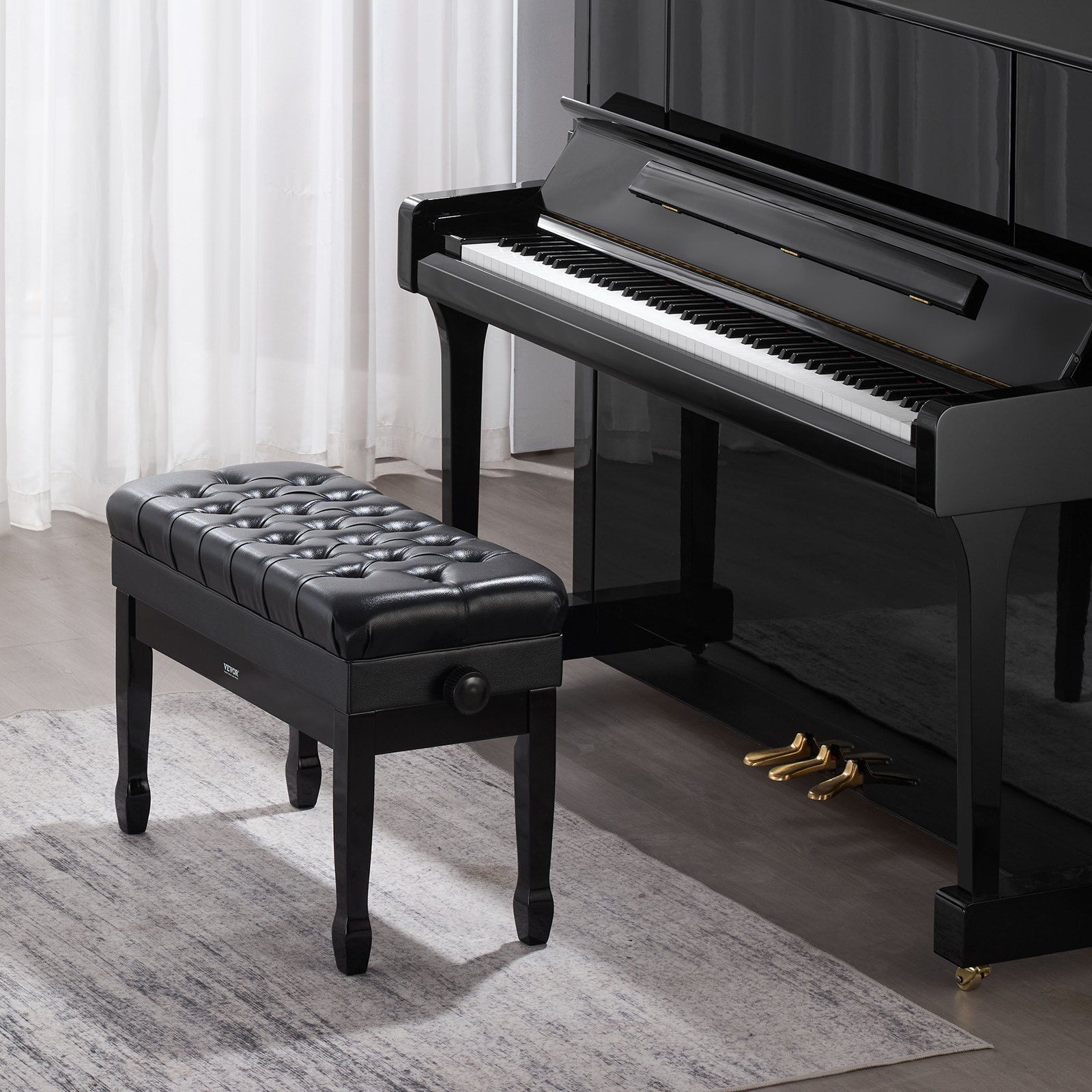 Piano Bench, Duet Keyboard Piano Chair with 20.3