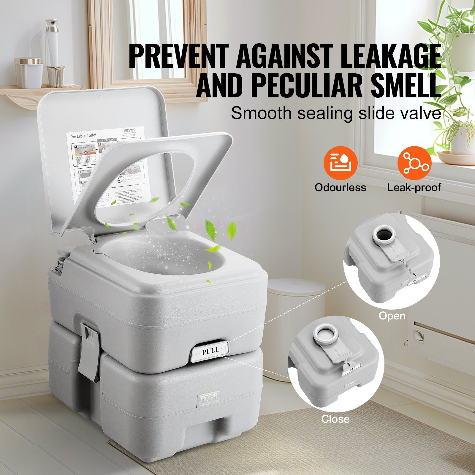 Portable Toilet for Camping, Porta Potty with Carry Bag, 5.3 Gal Waste Tank & 3.2 Gal Flush Tank, Push-Button Pressurized Flush Commode, Leak-proof and Odourless Travel Toilet for Camping Car - Image 4
