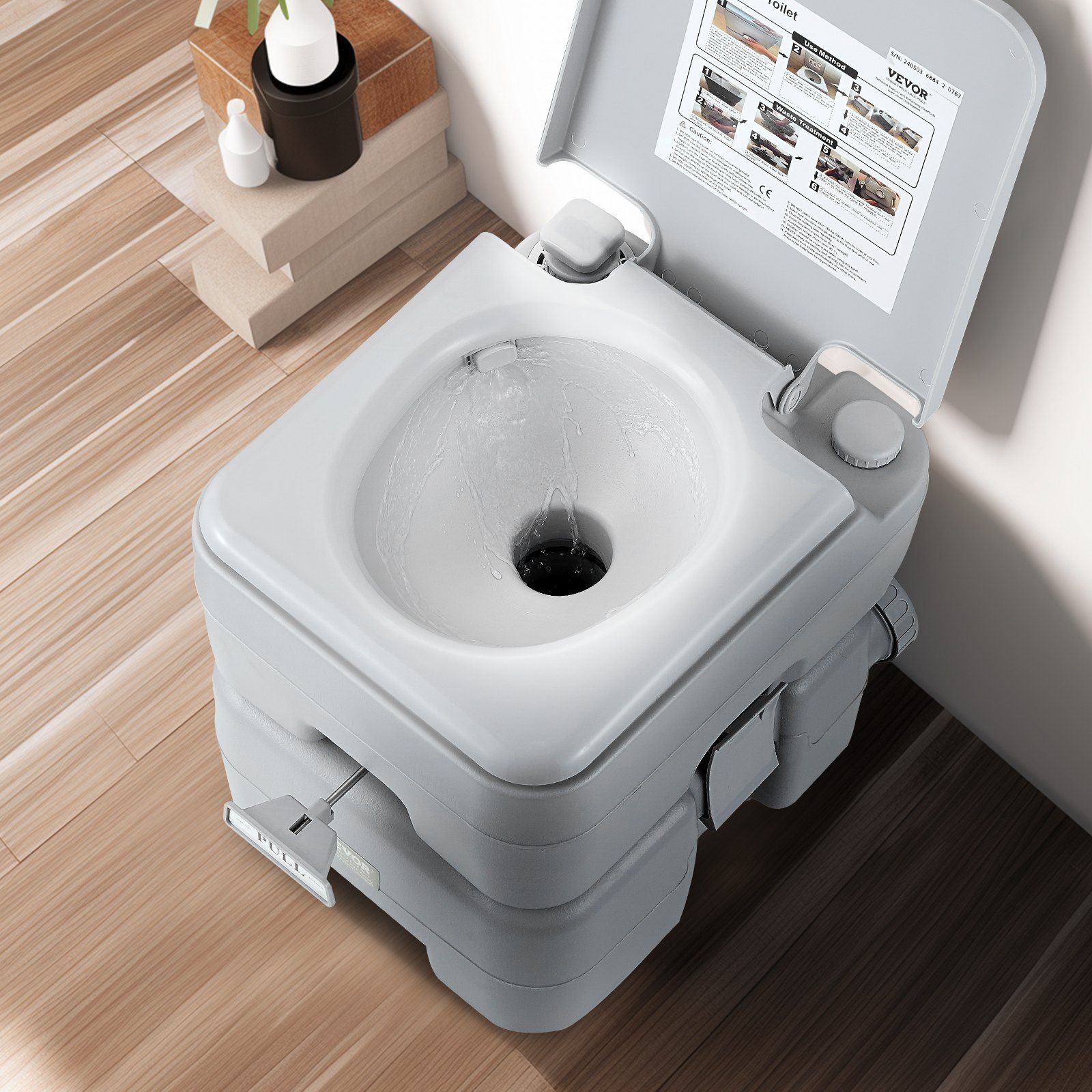 Portable Toilet for Camping, Porta Potty with Carry Bag, 5.3 Gal Waste Tank & 3.2 Gal Flush Tank, Push-Button Pressurized Flush Commode, Leak-proof and Odourless Travel Toilet for Camping Car - Image 8