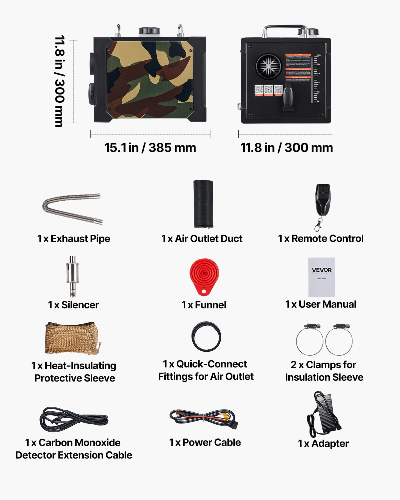 Diesel Heater, 8KW, DC 12V/24V, All in One Portable Diesel Air Heater with Bluetooth APP Control, Remote Control and LCD Screen, 7 L Fuel Tank for Trucks, Vans, RVs, Campers, and Garages - Image 7