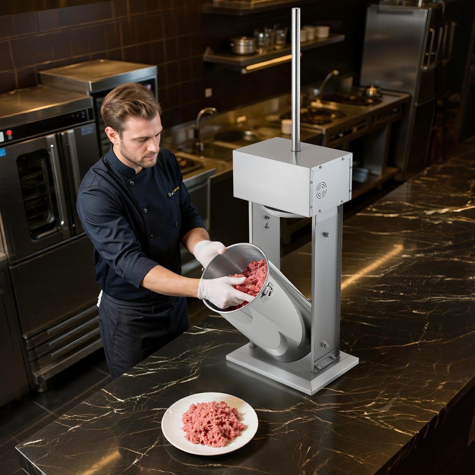 Electric Sausage Stuffer, 55 LBS / 25 L Vertical Meat Stuffer, Stepless Speed Control and Foot Pedal, Stainless Steel Heavy Duty Sausage Filler with 5 Stuffing Tubes, for Commercial & Home Use - Image 8
