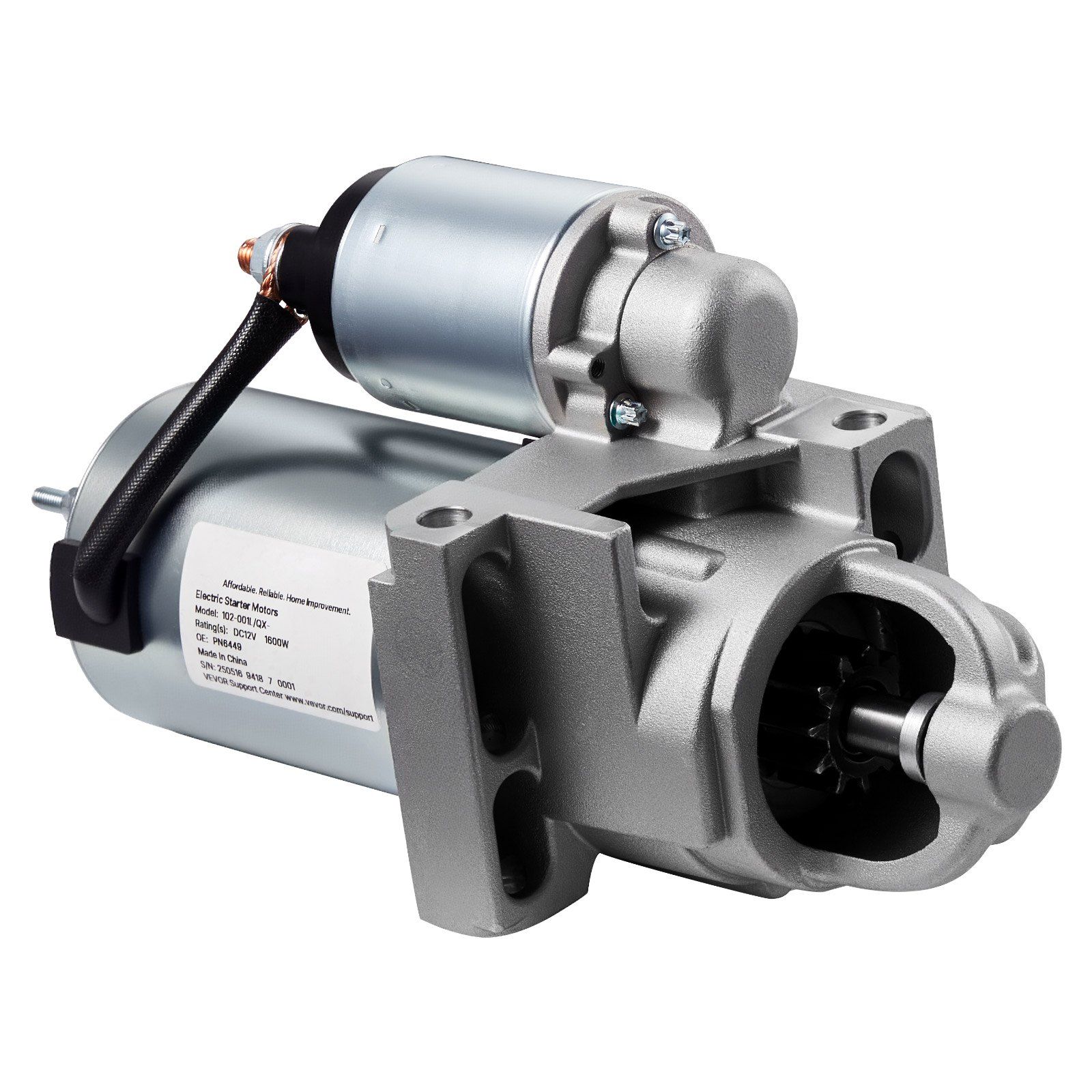 Starter 6449, Starter Motor Replacement Compatible with Oldsmobile Bravada V6 4.3L 96-98, Isuzu Hombre V6 4.3L 97-98, GMC Yukon XL 2500 V8 8.1L 01-02, OEM 106449L 12564108 9000879 410-12153R - Image 1