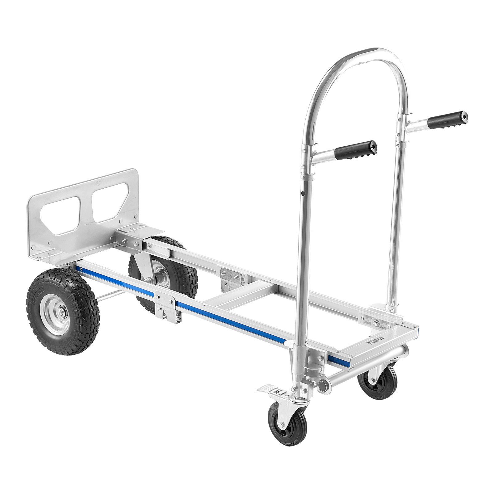 2 in 1 Hand Truck, 453.6 kg Load Capacity for 4-Wheel Mode, Convertible Hand Truck Dolly with Non-Slip Handle & Wheels, Portable Trolley Dolly for Moving Home, Office, Warehouse, Supermarket - Image 1