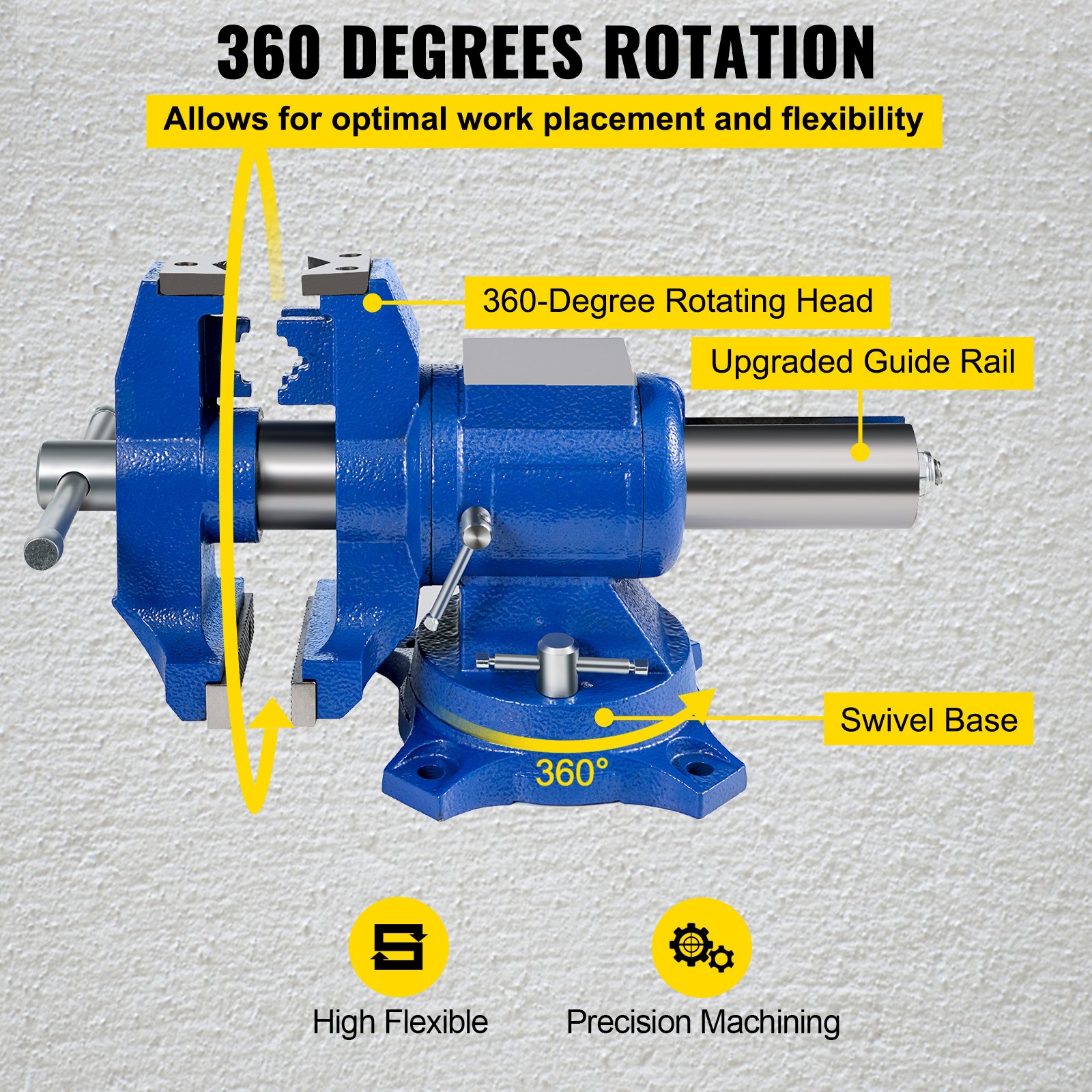 Multipurpose Bench Vice 5" 30Kn Heavy Duty with 360Â° Swivel Base and Head - Image 5