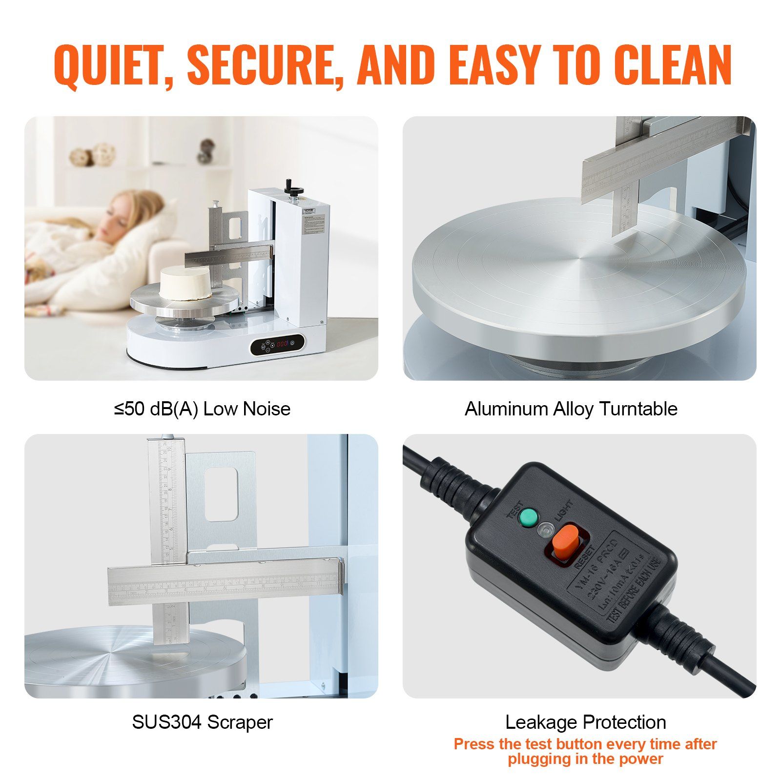 Cake Decorating Machine, Cake Cream Spreading Coating Smearing Machine, Low Noise Cake Frosting Machine, Turntable with Adjustable Scraper, for 6