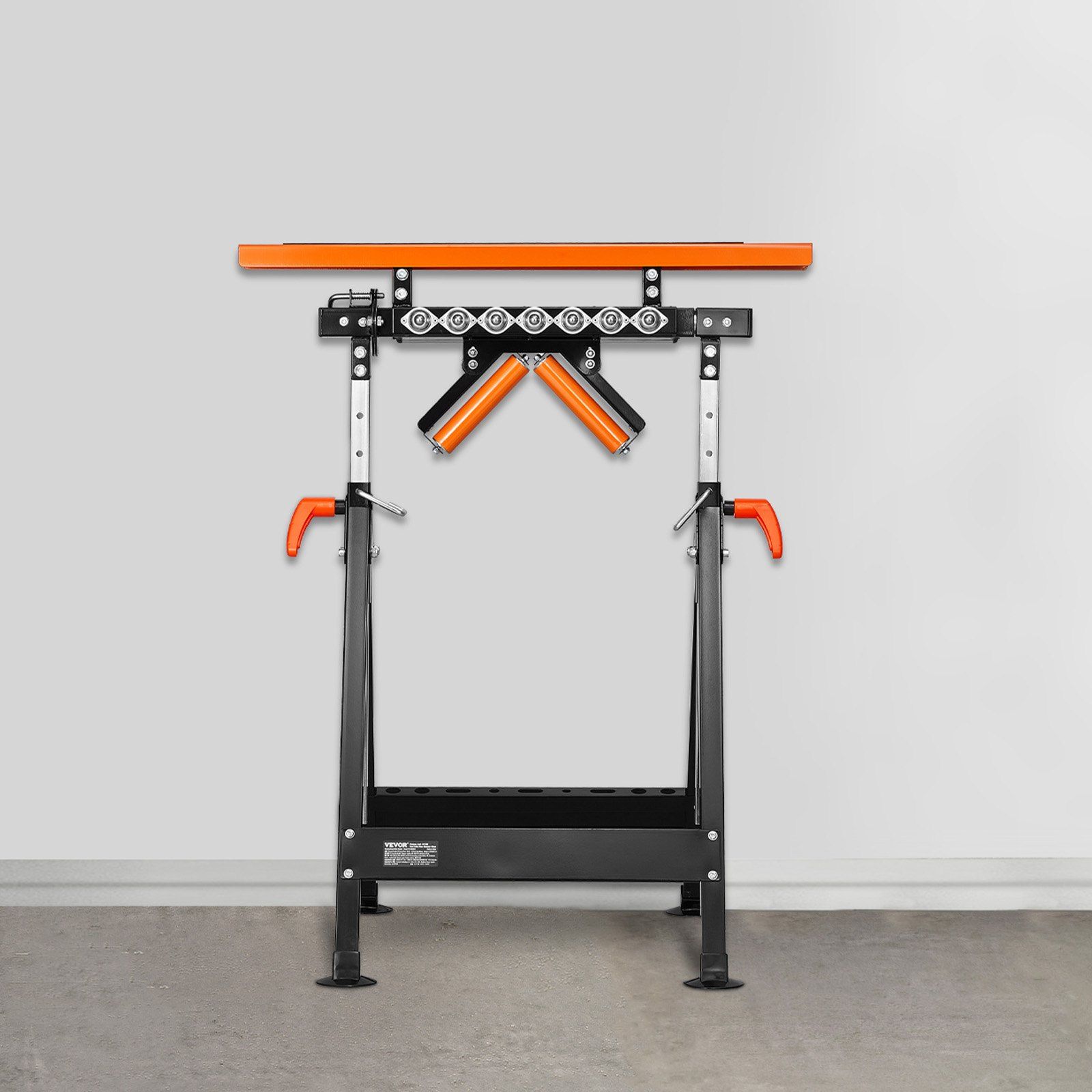 4-in-1 Roller Stand, 220 kg Load Capacity, 838.2-1270 mm Adjustable Height, Folding Heavy Duty with Rack & Multi-directional Roller Head, for Table Saw Outfeed Woodworking Extension Support - Image 8