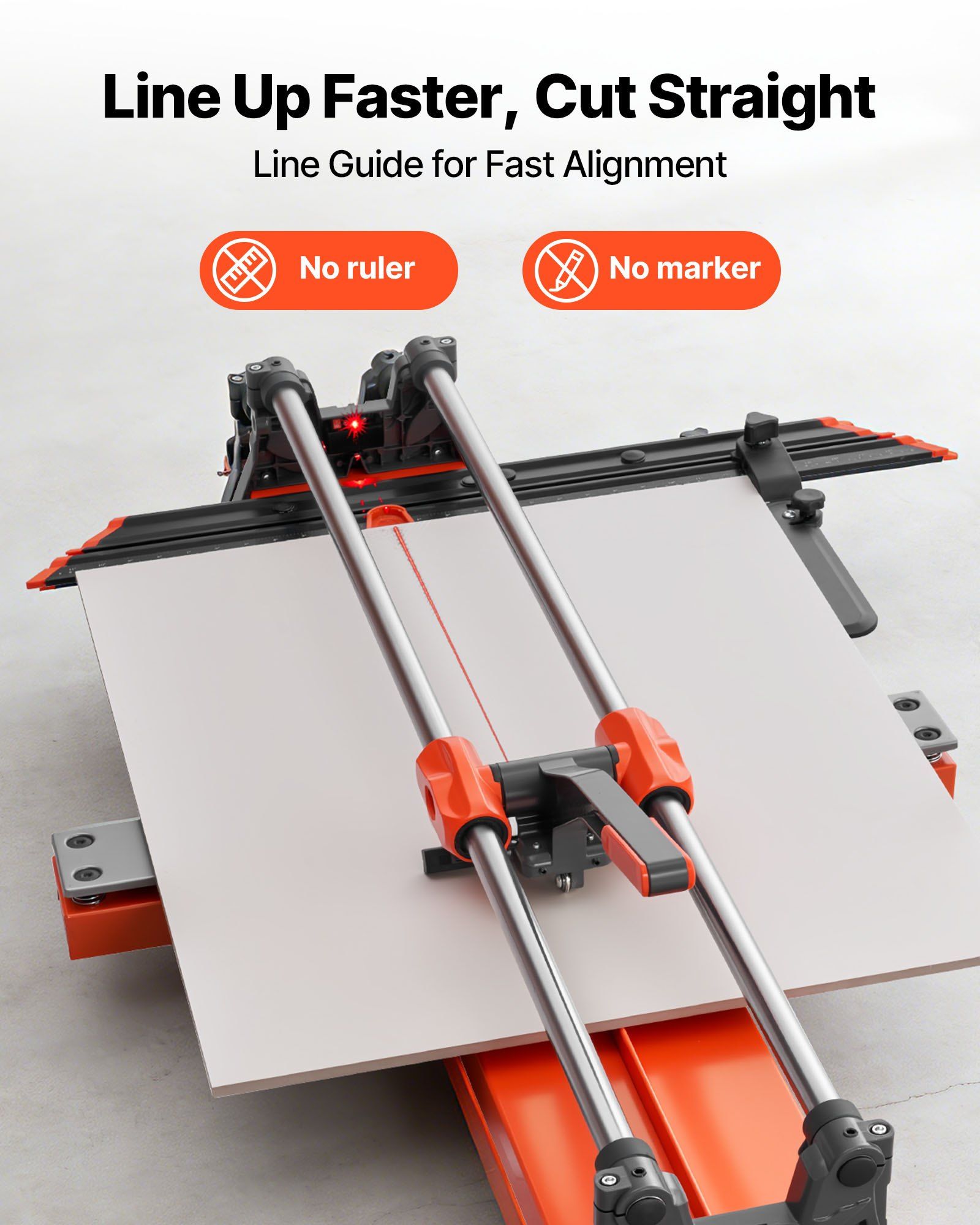 1000 mm Manual Tile Cutter, Upgraded Sliding Head Cutting Tool with Spring-Loaded Base, Angle Fence, Tungsten Carbide Cutting Wheel, Alignment Guide, for DIY Pros, Ceramic, Floor & Wall Tiles - Image 6