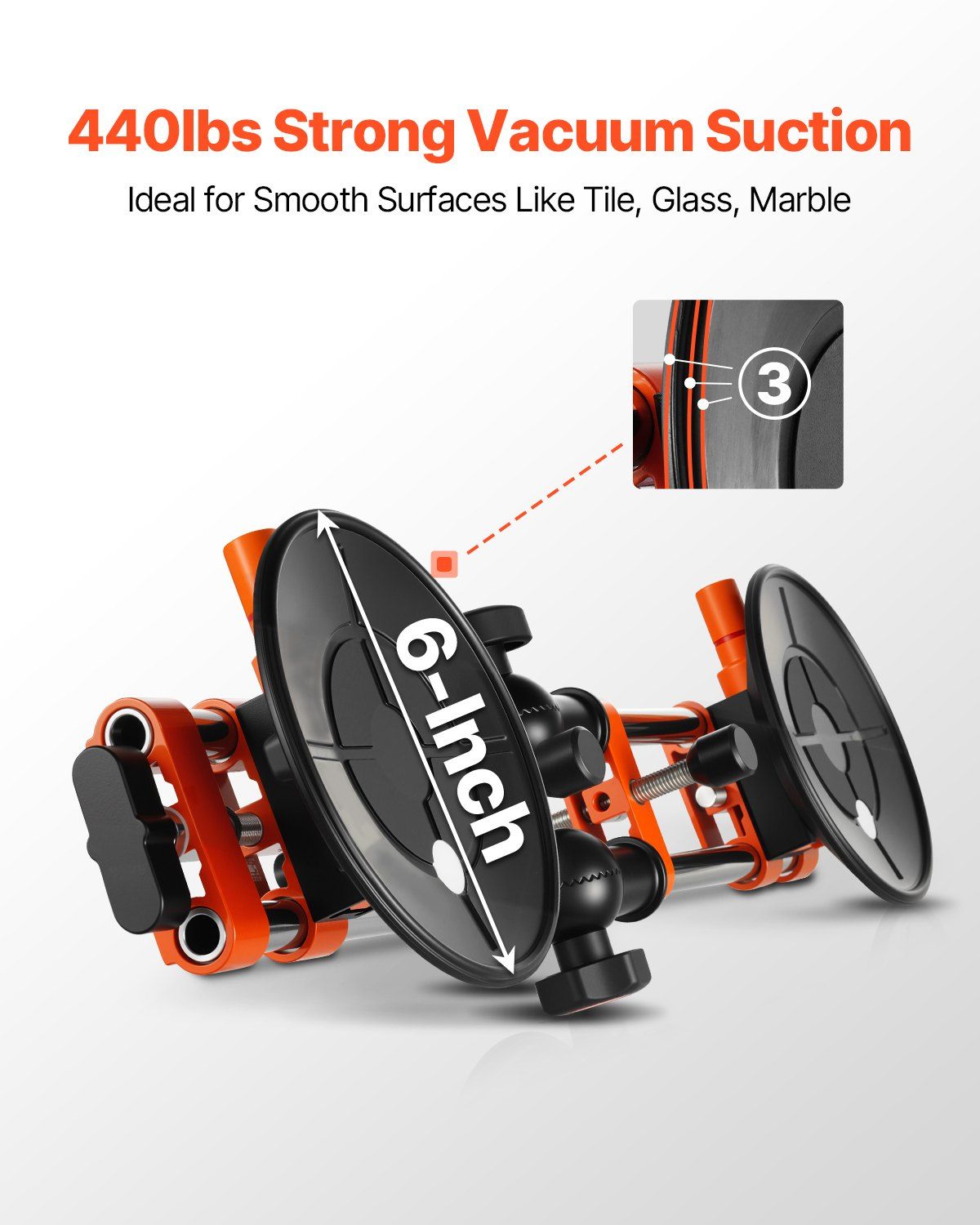 Seamless Seam Setter, 2 Packs Granite Seam Setter with 6 in Vacuum Suction Cups, Seam Joiner for Seam Joining & Leveling, 90°-120° Adjustable, Countertop Installation Tool for Tile Marble Slab - Image 2