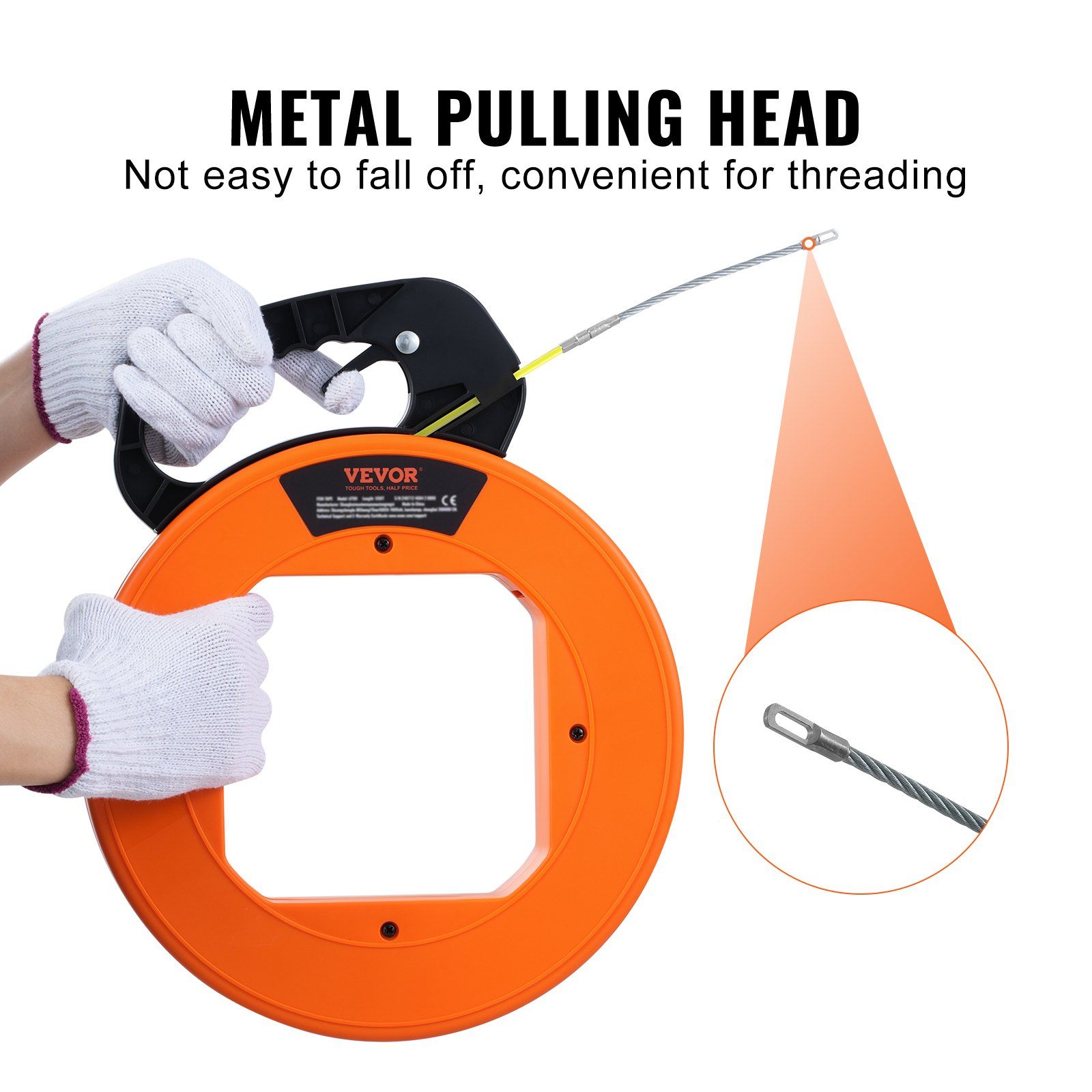 Fish Tape, 30.5 m, 4.2 mm, Fiberglass Wire Puller with Optimized Housing and Handle, Easy-to-Use Cable Puller Tool, Flexible Wire Fishing Tools for Wall and Electrical Conduit, Non-Conductive - Image 6