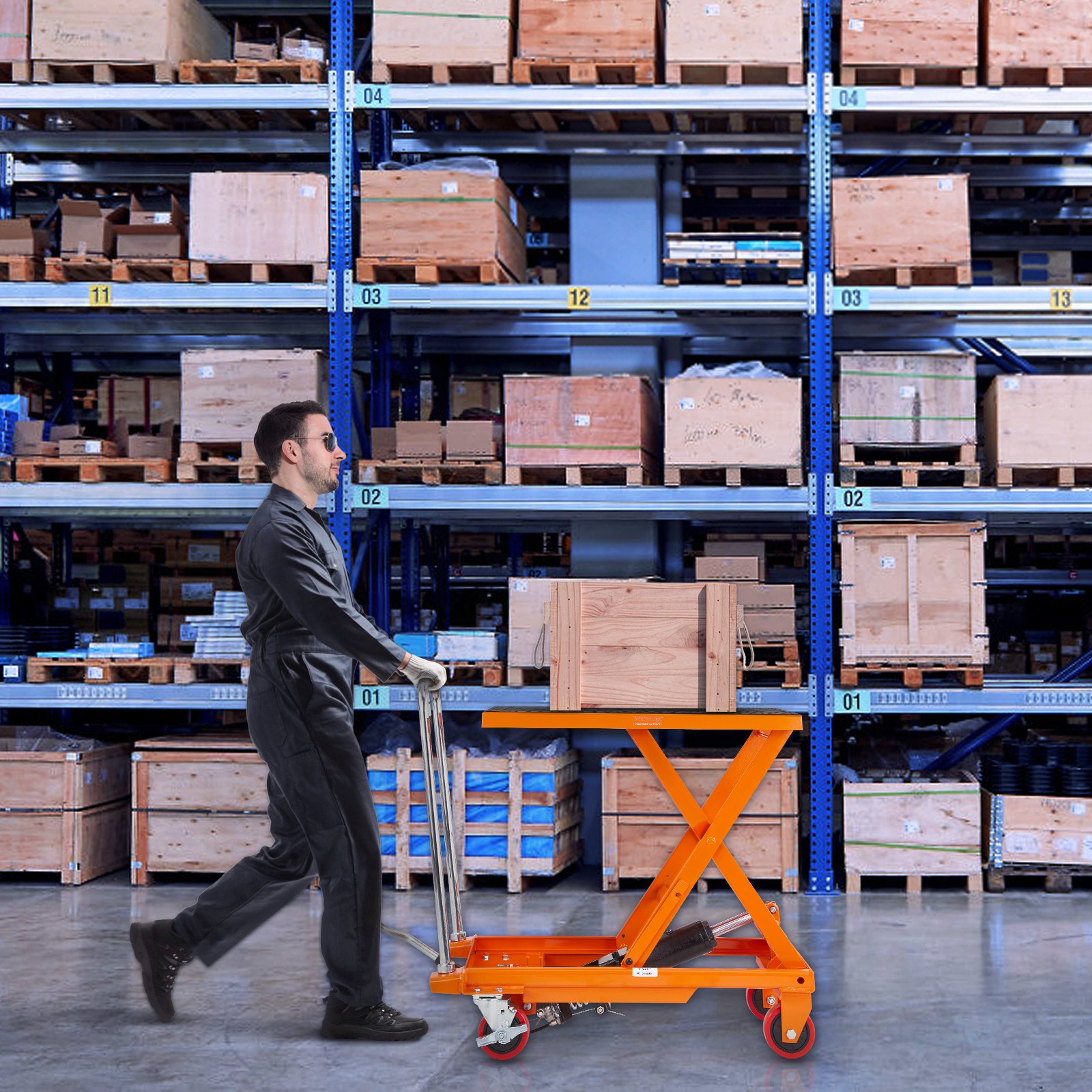 Hydraulic Lift Table Cart, 500lbs Capacity 28.5