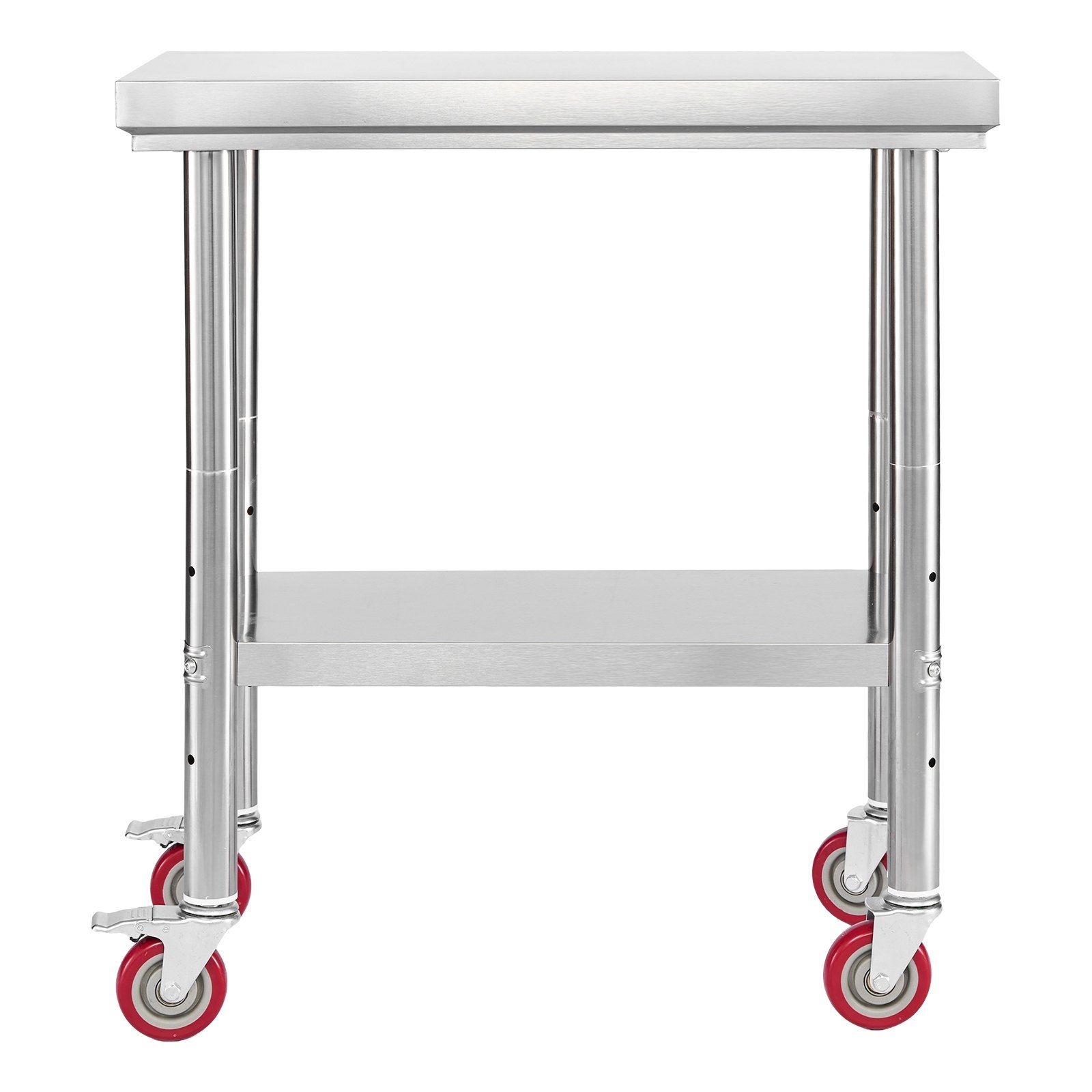 Stainless Steel Table, 60 x 76 cm Food Prep Worktable with Wheels, Kitchen Prep Table with Adjustable Undershelf Workstations for Commercial Kitchen, Restaurant, Hotel and Garage, Outdoor - Image 1