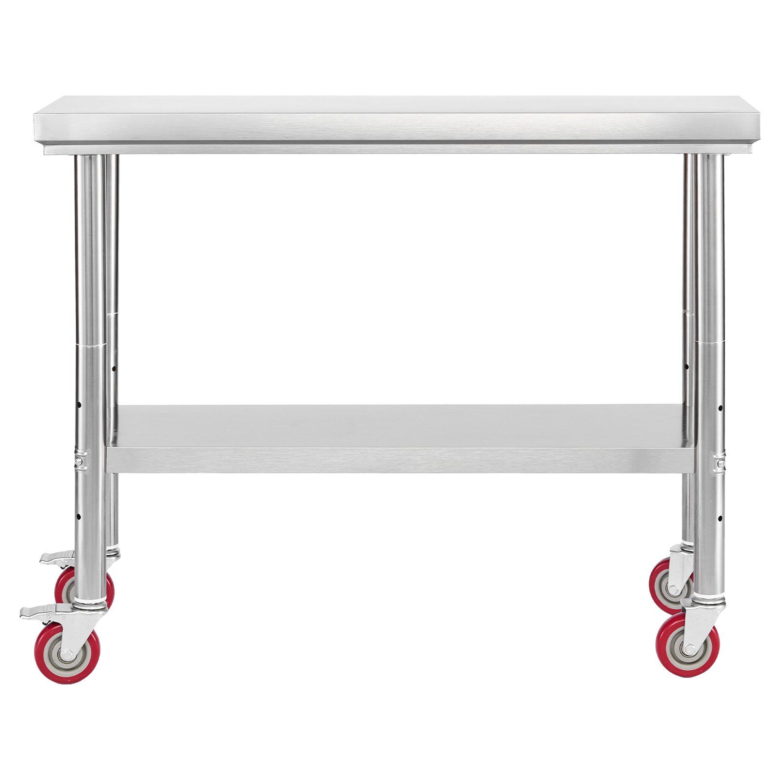 Stainless Steel Table, 60 x 90 cm Food Prep Worktable with Wheels, Kitchen Prep Table with Adjustable Undershelf Workstations for Commercial Kitchen, Restaurant, Hotel and Garage, Outdoor - Image 1