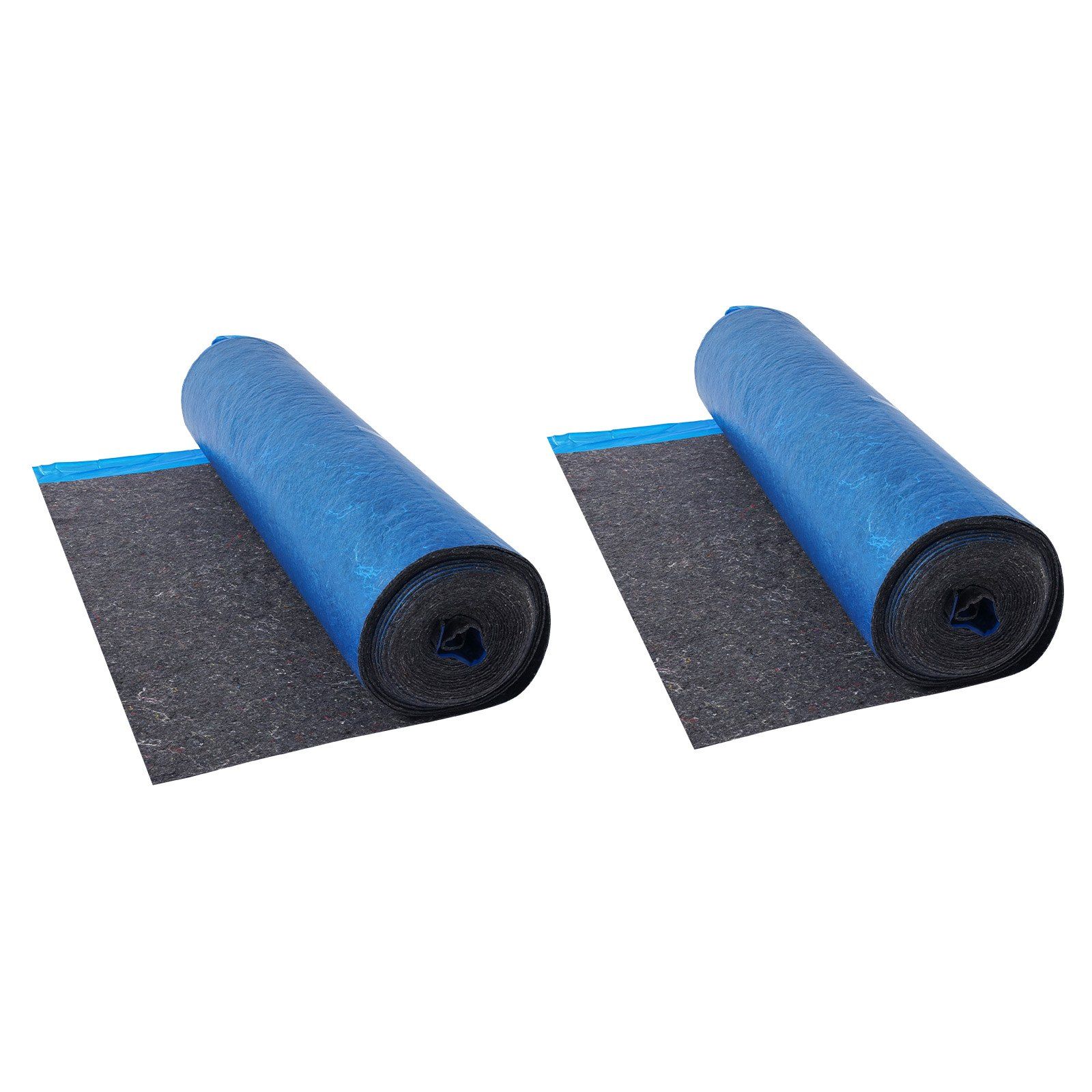 Floor Underlayment 37.2 m², 3mm Laminate Flooring Padding with Attached Vapor Barrier, Heavy Duty Fiber+PE Film, Soundproofing & Noise Reduction for Vinyl & Wood Floors(2 Rolls x 18.6 m²) - Image 1