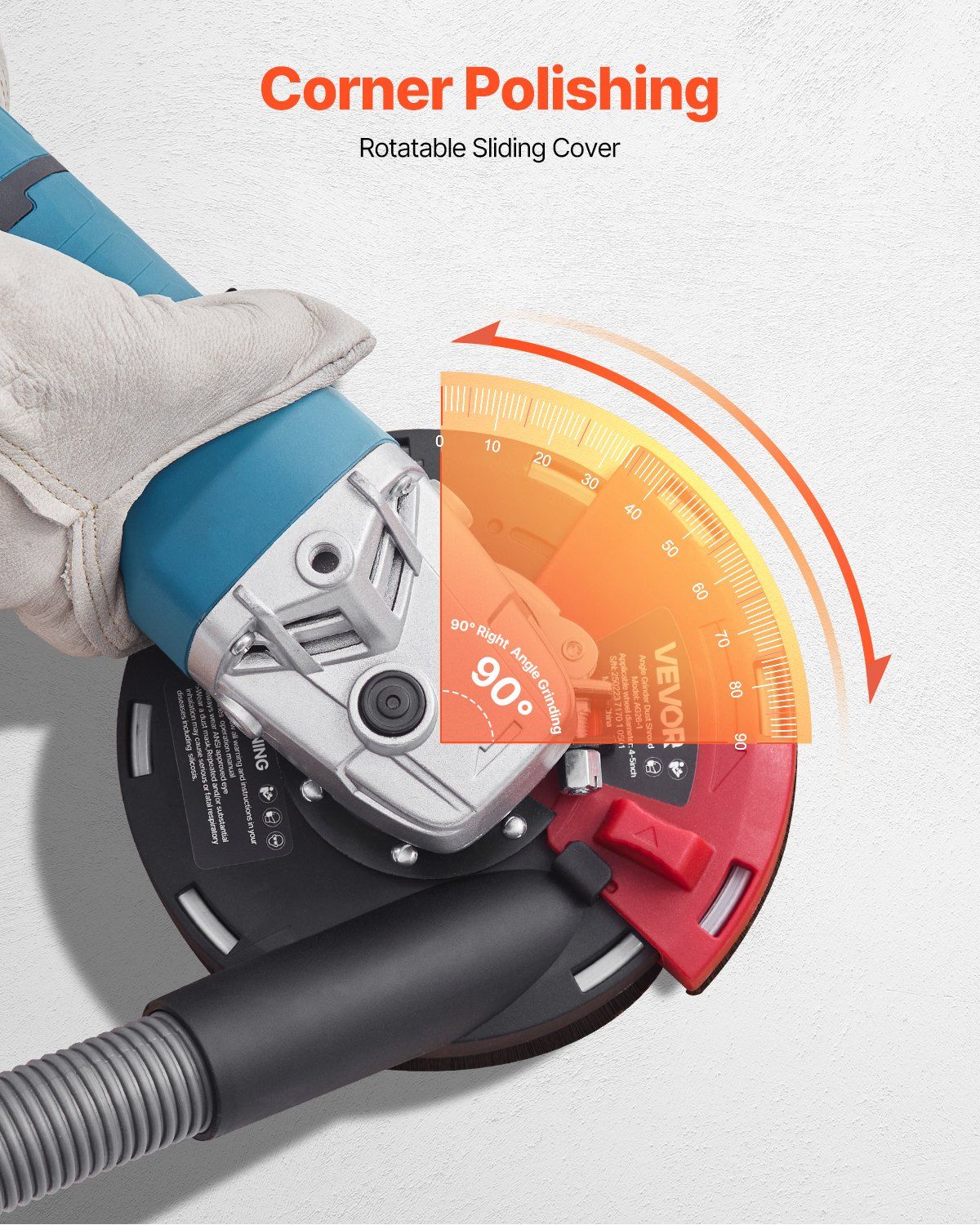 Grinding Dust Shroud for Angle Grinder, Universal 100-125mm, Surface Grinder Dust Shroud with 6 Clamping Washers & 125 mm Diamond Grinding Cup Wheel, Connect to Vacuum Cleaner, for Wood Concrete - Image 3